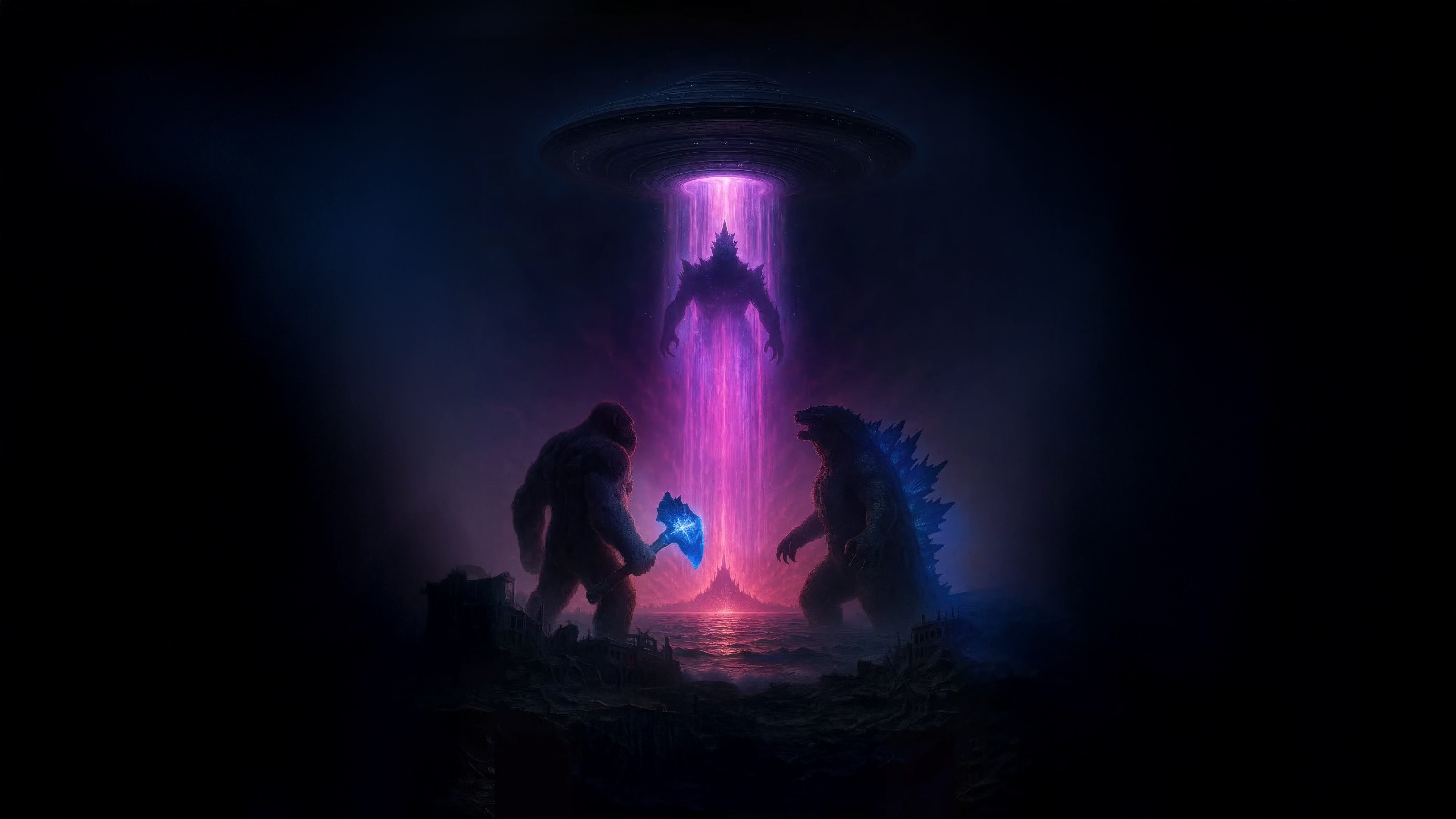 Godzilla X Kong Supernova UFO Abduction HD Wallpaper