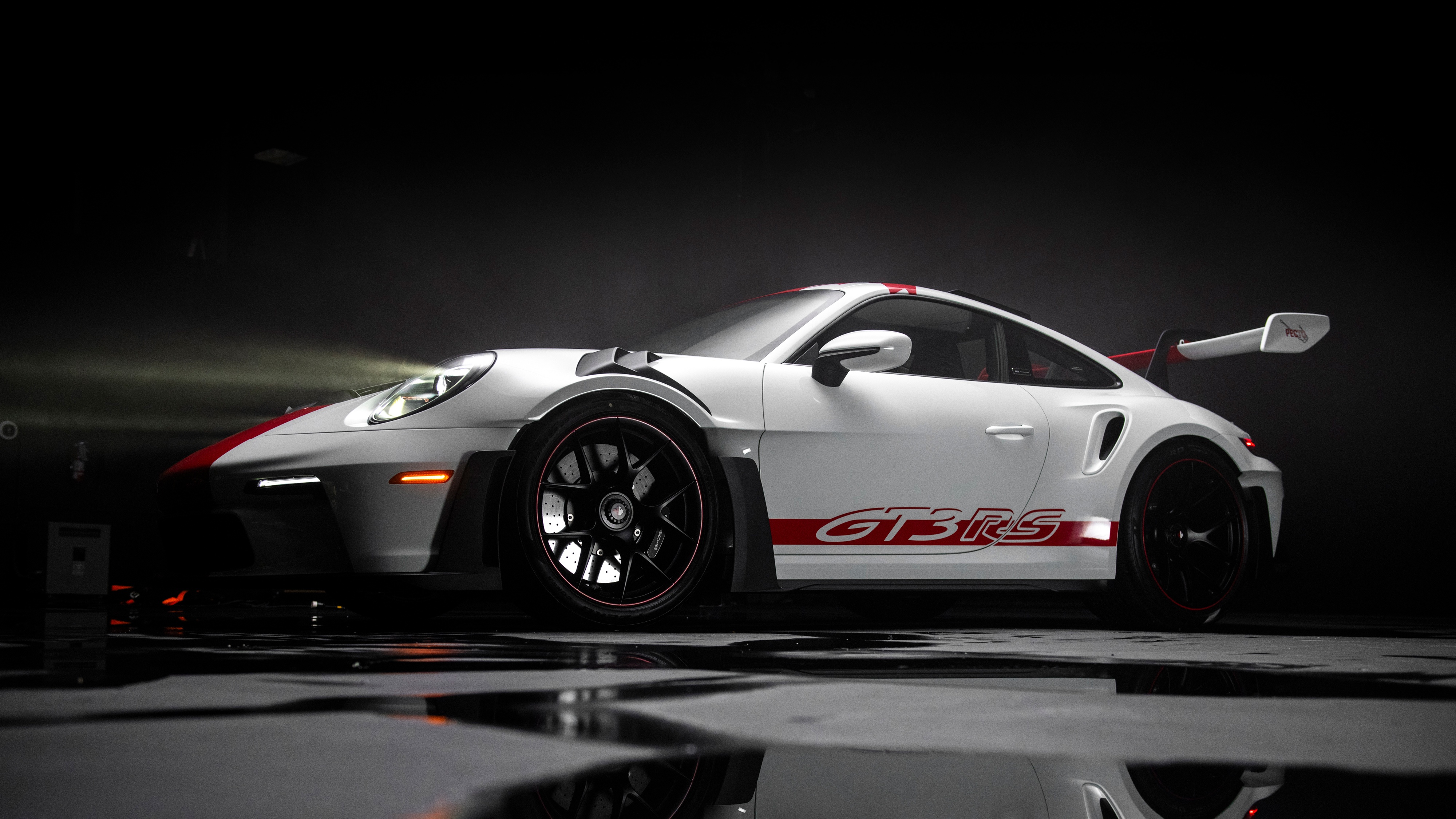 White Porsche 911 GT3 RS with Red Accents HD Wallpaper