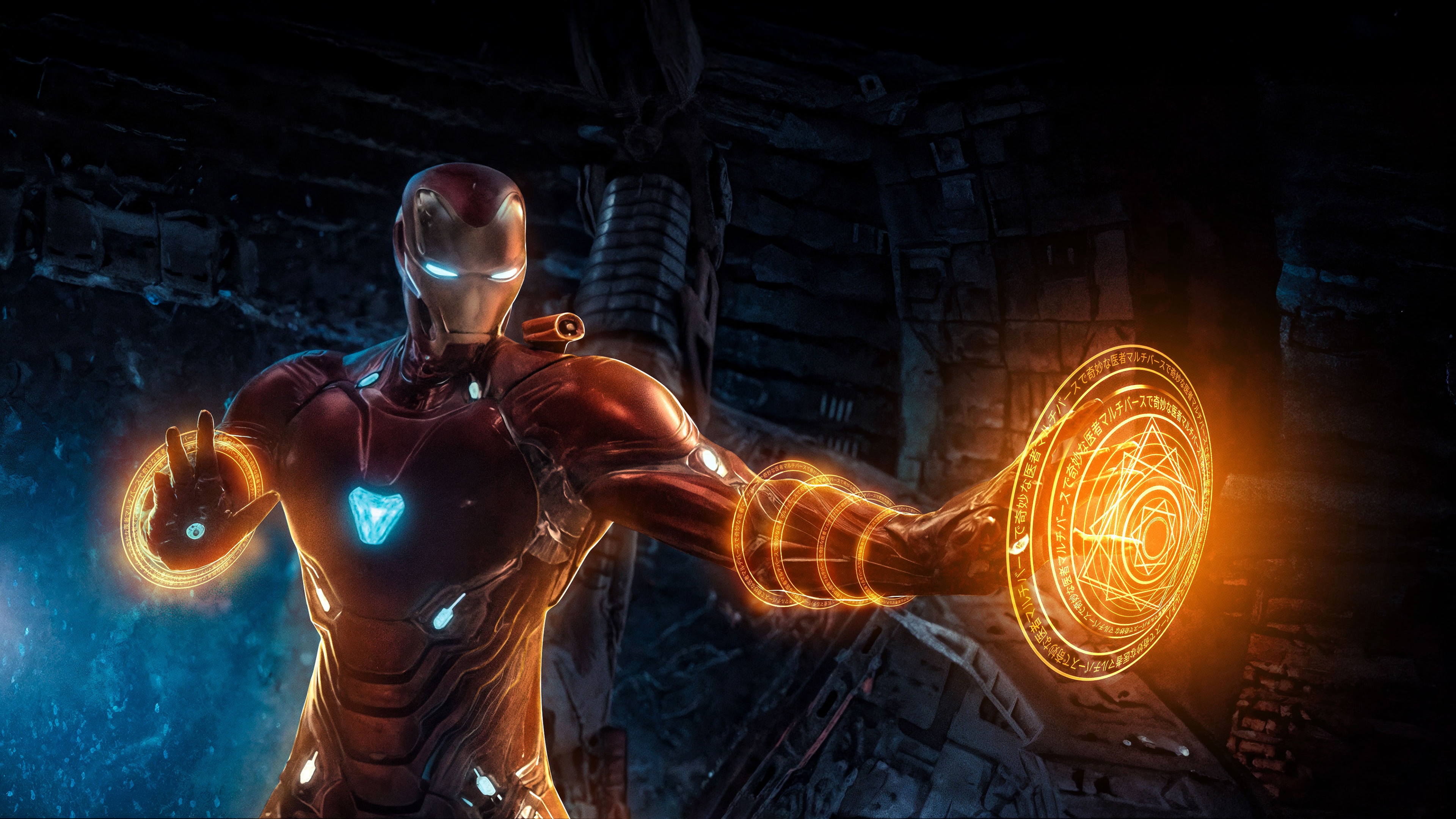 Iron Man with magical energy shields HD Wallpaper
