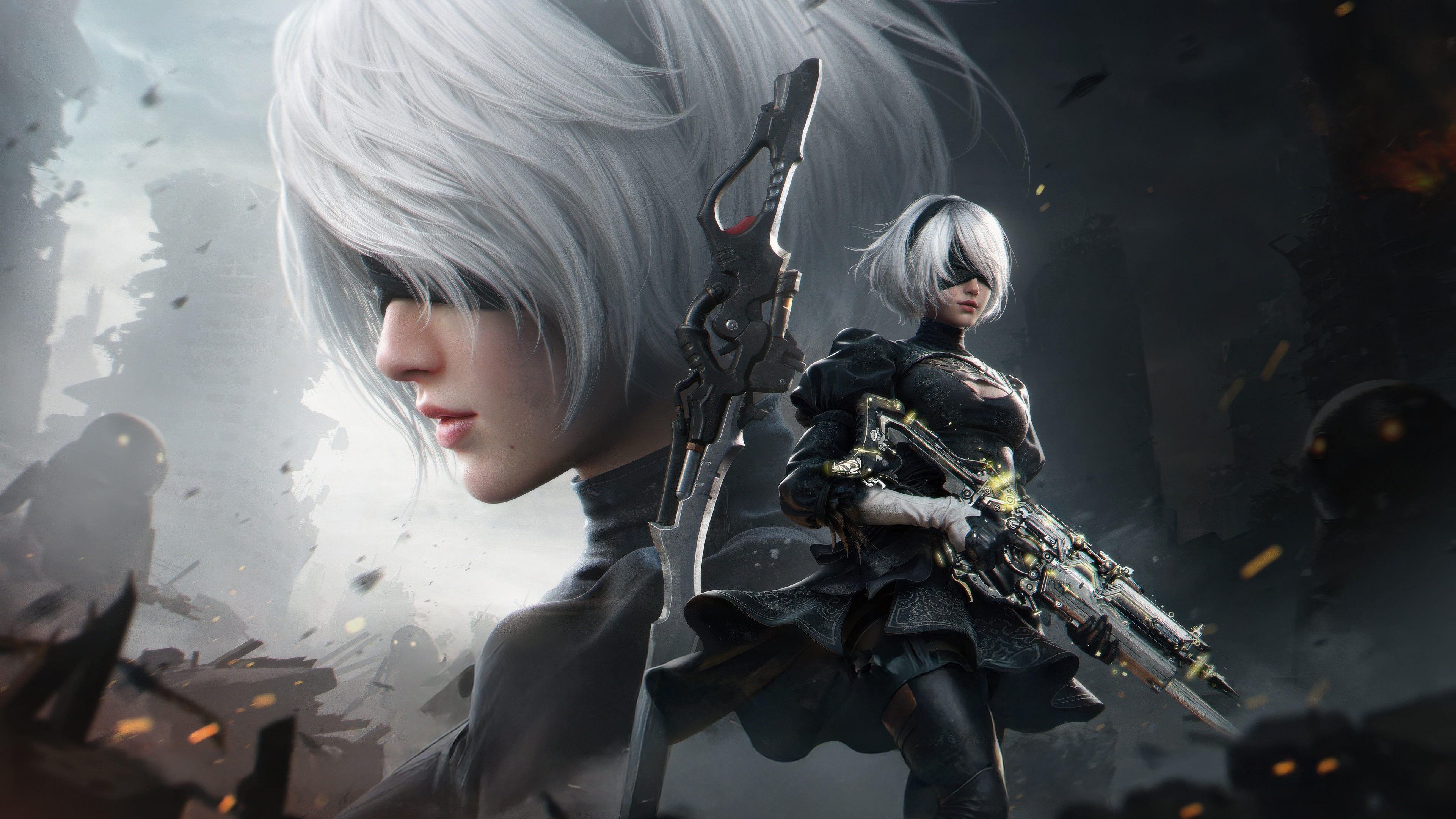 Call of Duty Mobile X Nier Automata Crossover Art HD Wallpaper