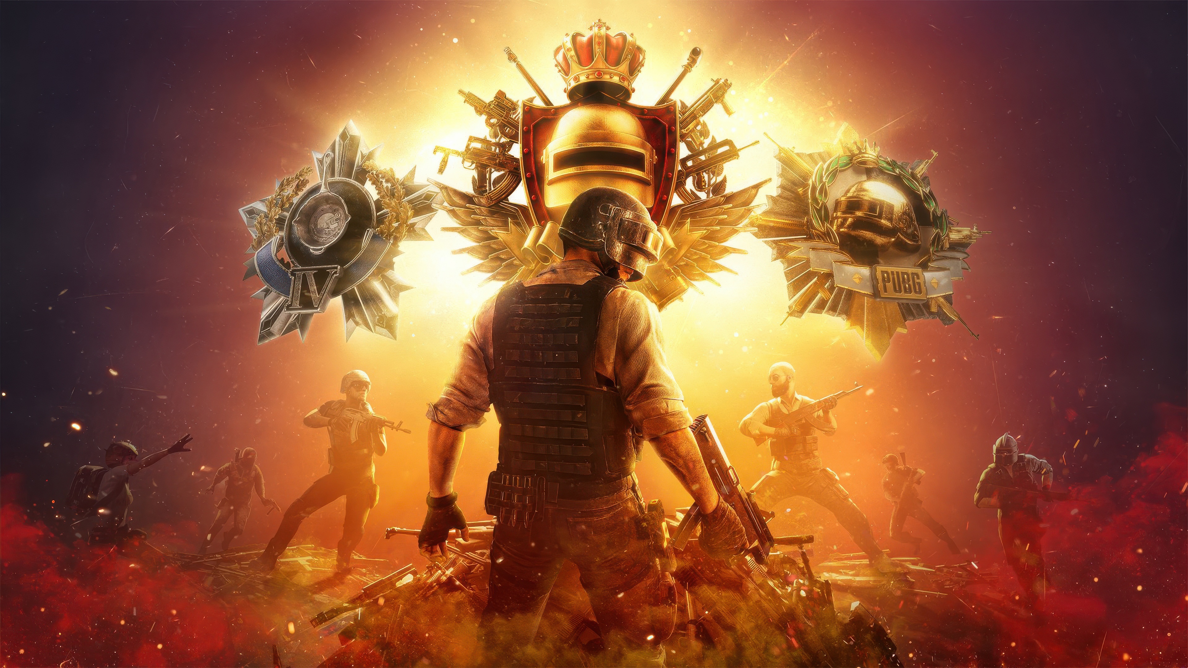PUBG Sniper Mode Victory with Medals and Soldiers HD Wallpaper