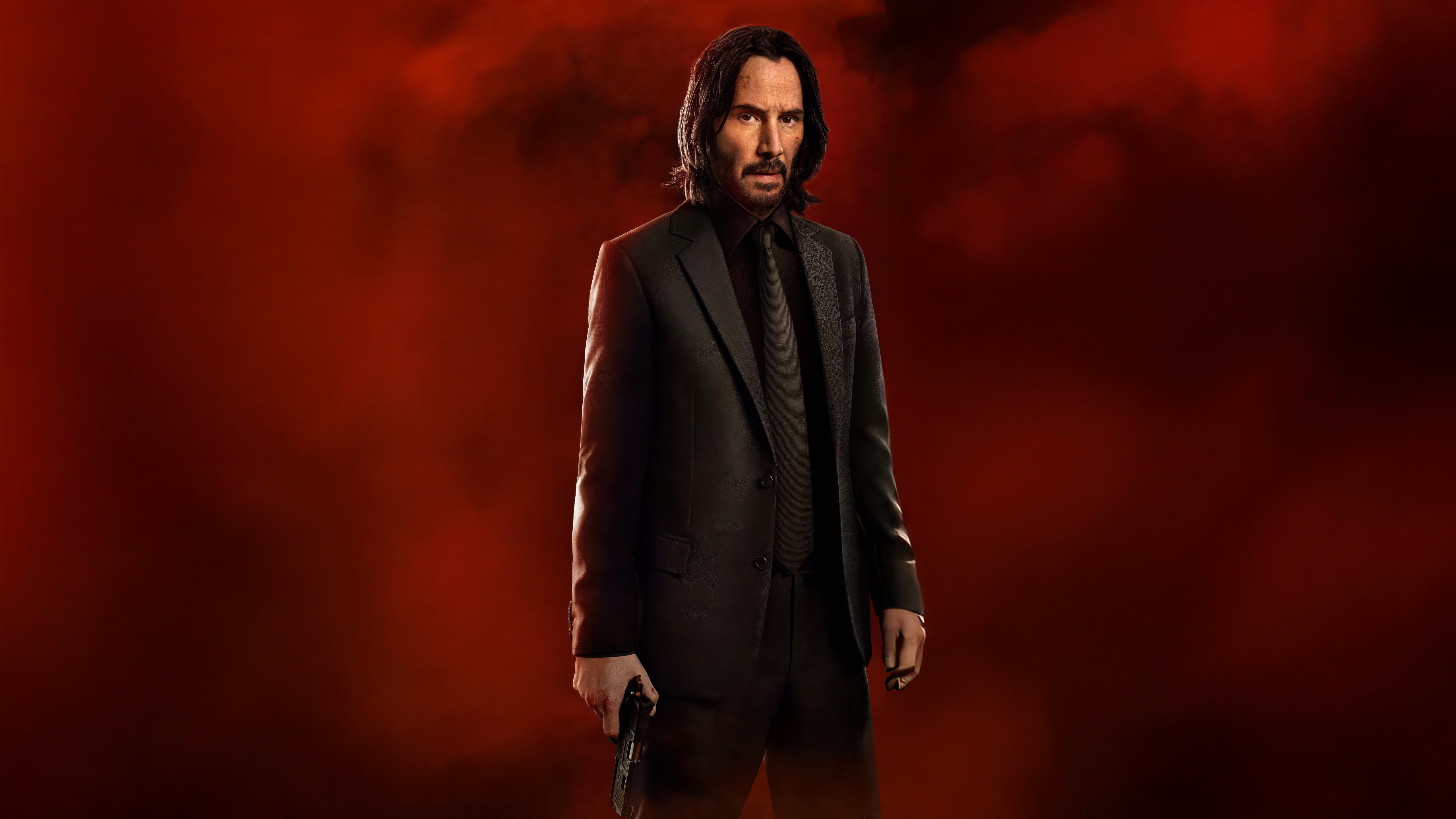 Keanu Reeves as John Wick in black suit HD Wallpaper
