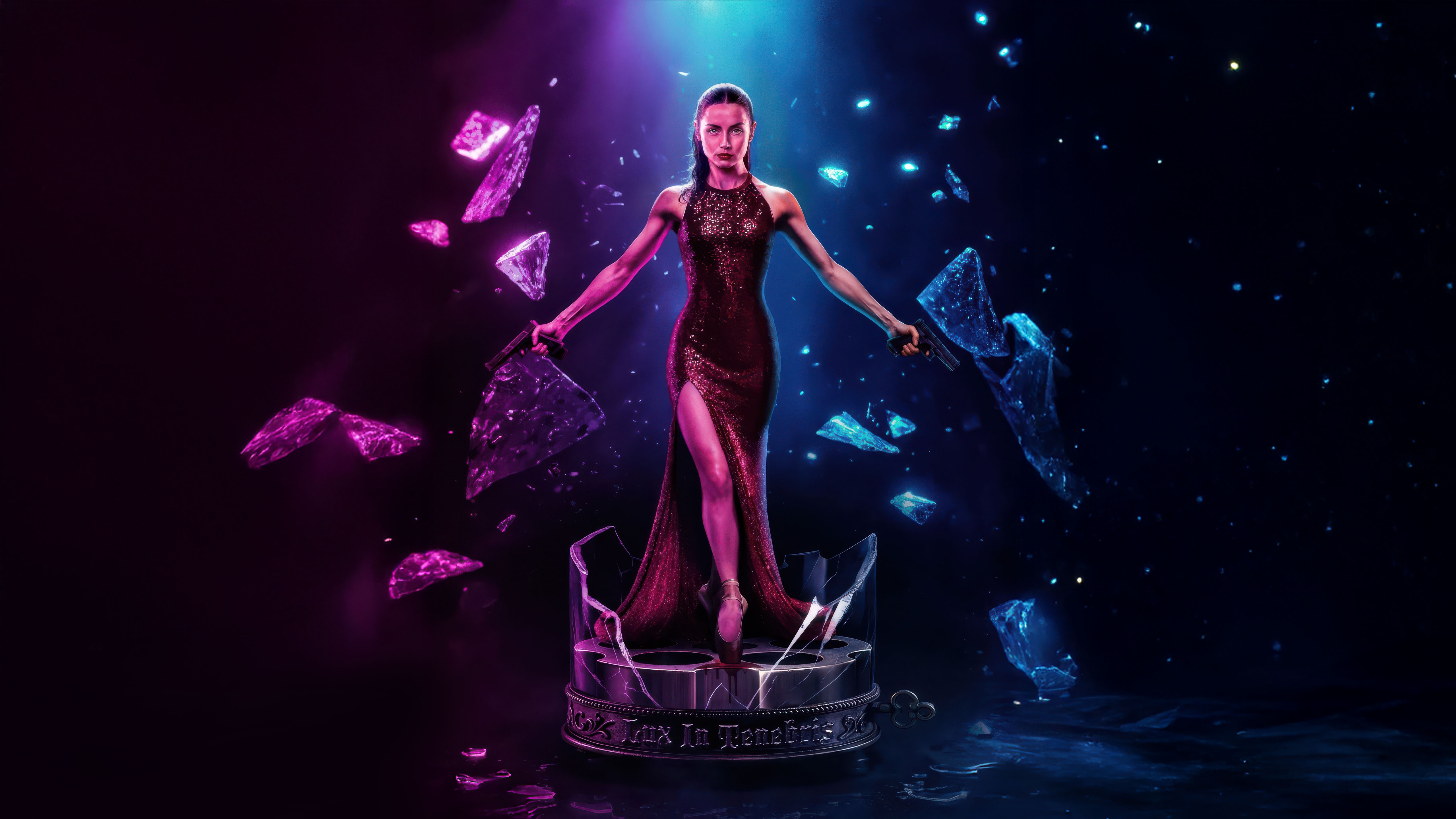 Ana De Armas as Ballerina with Guns HD Wallpaper