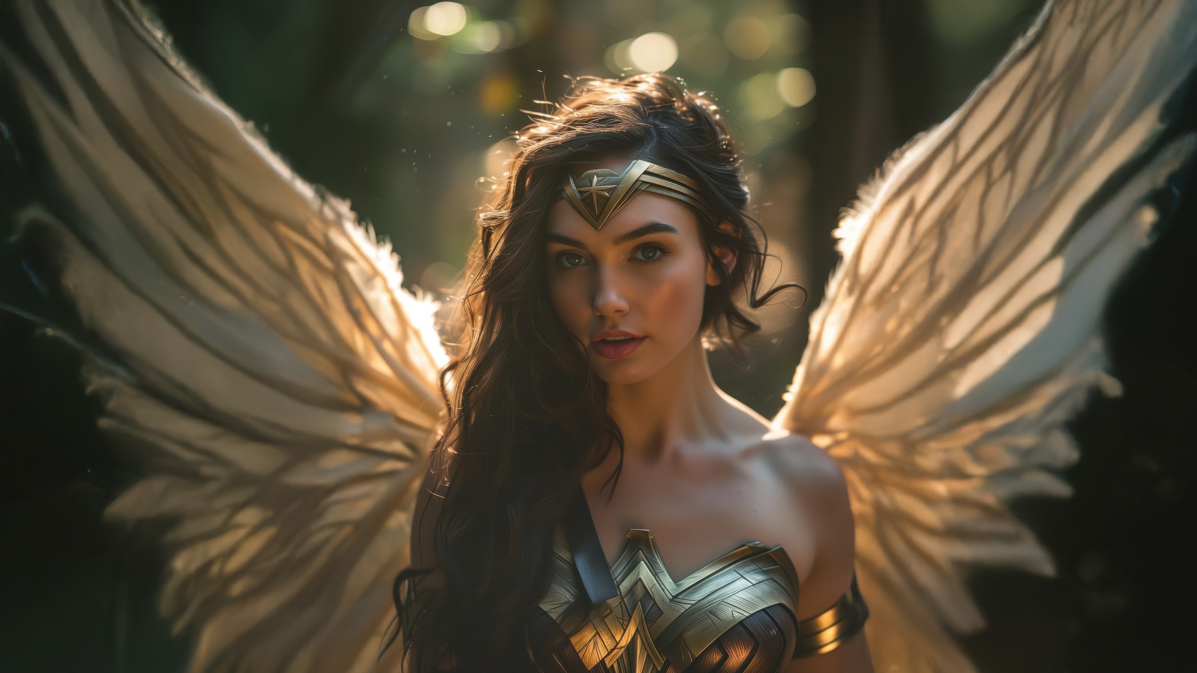Wonder Woman with Golden Wings HD Wallpaper
