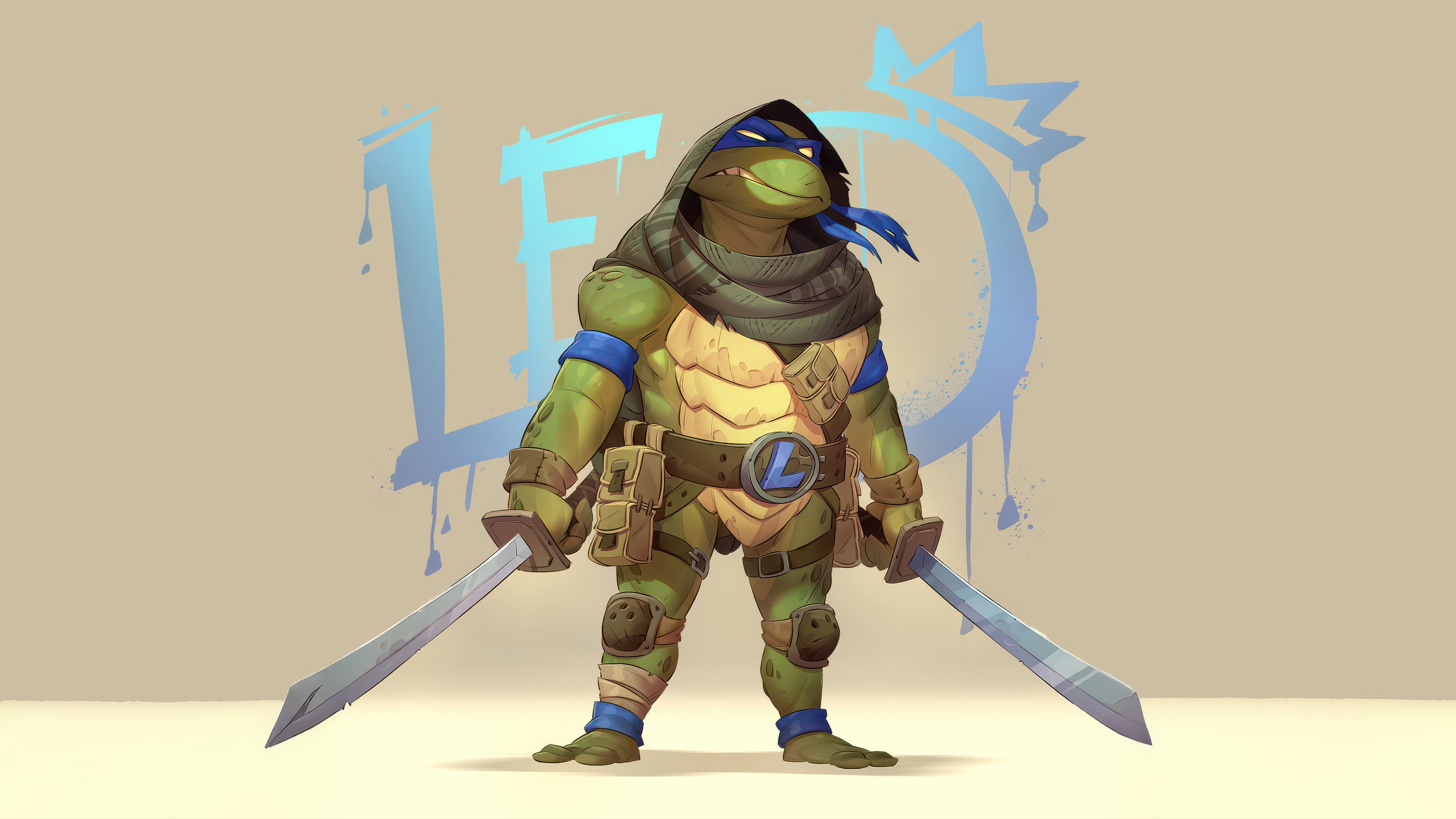 Leonardo from Teenage Mutant Ninja Turtles with swords HD Wallpaper