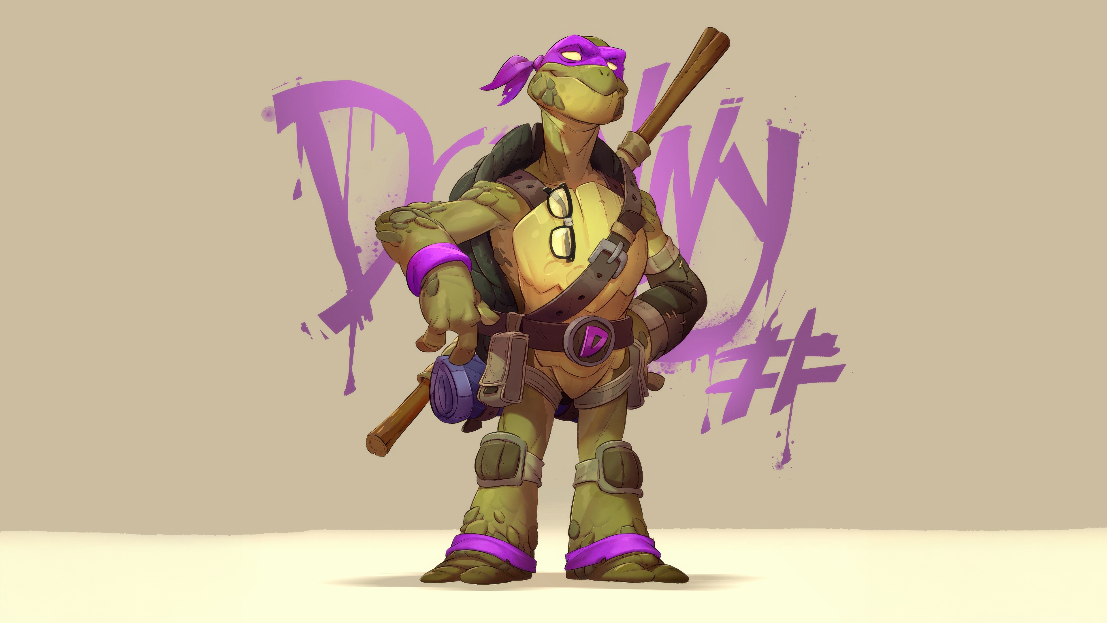 Donatello from Teenage Mutant Ninja Turtles with a Bo Staff HD Wallpaper
