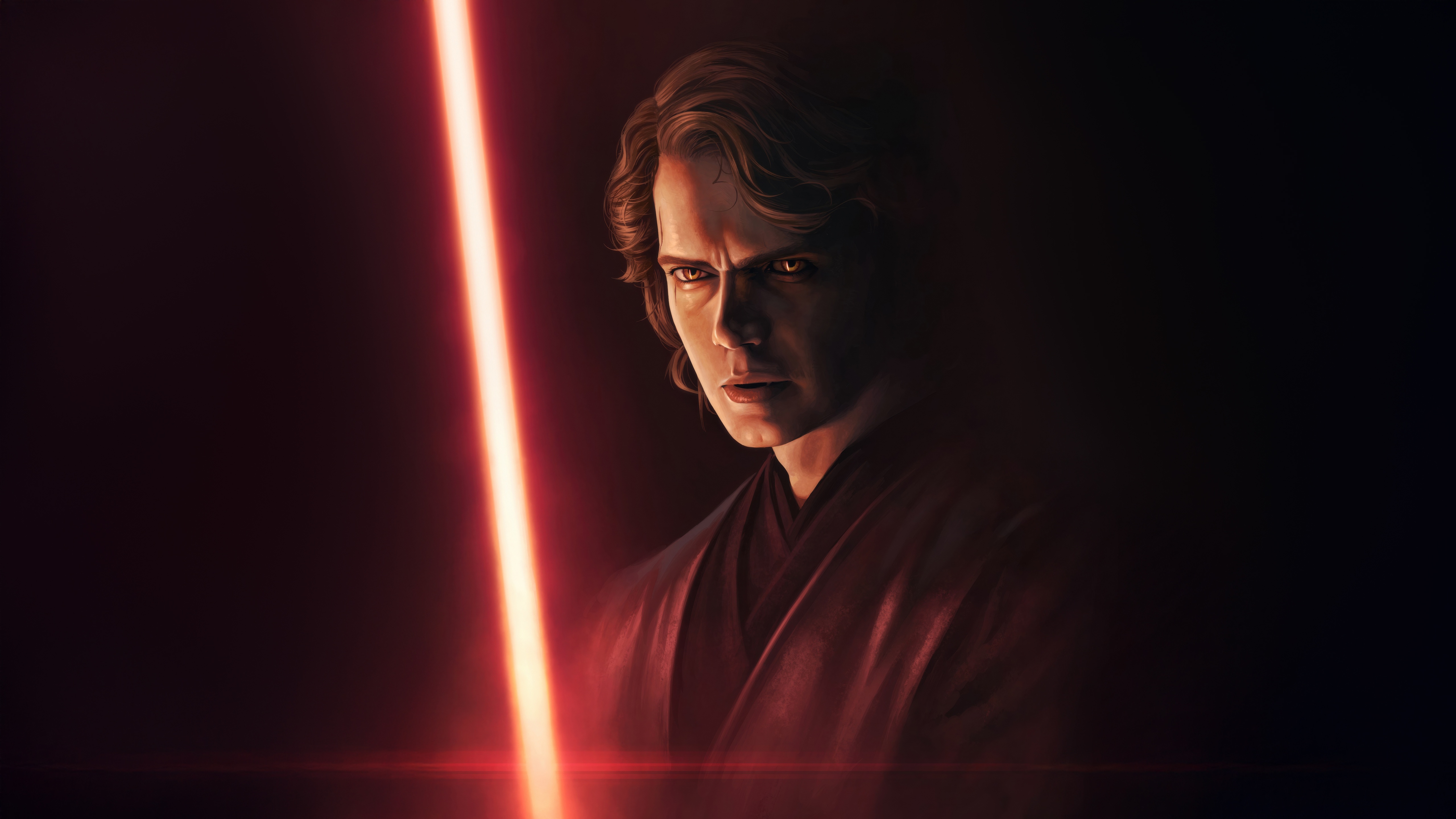 Star Wars Anakin Skywalker with Red Lightsaber HD Wallpaper