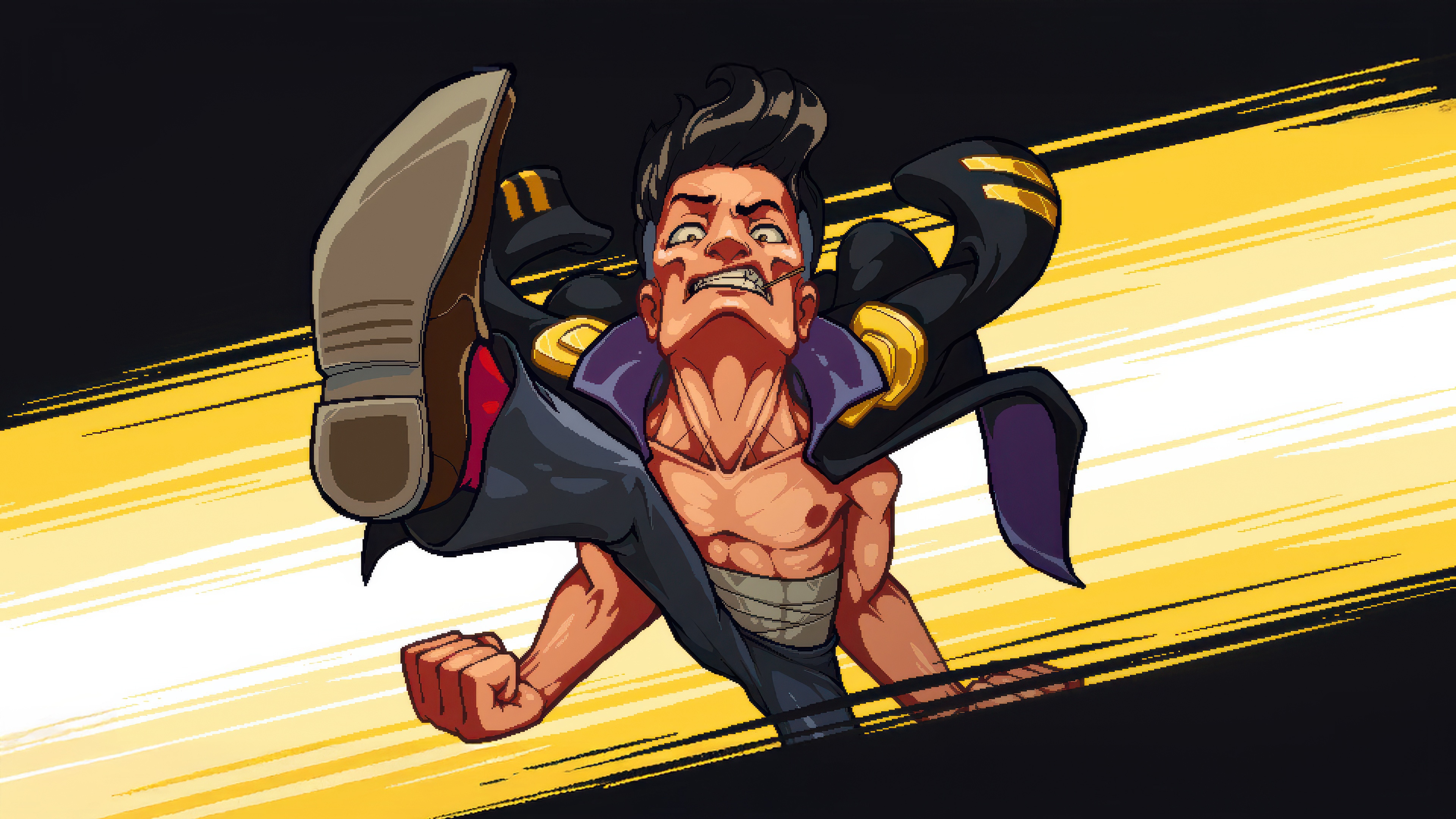 Ryu from Street Fighter performing a kick HD Wallpaper