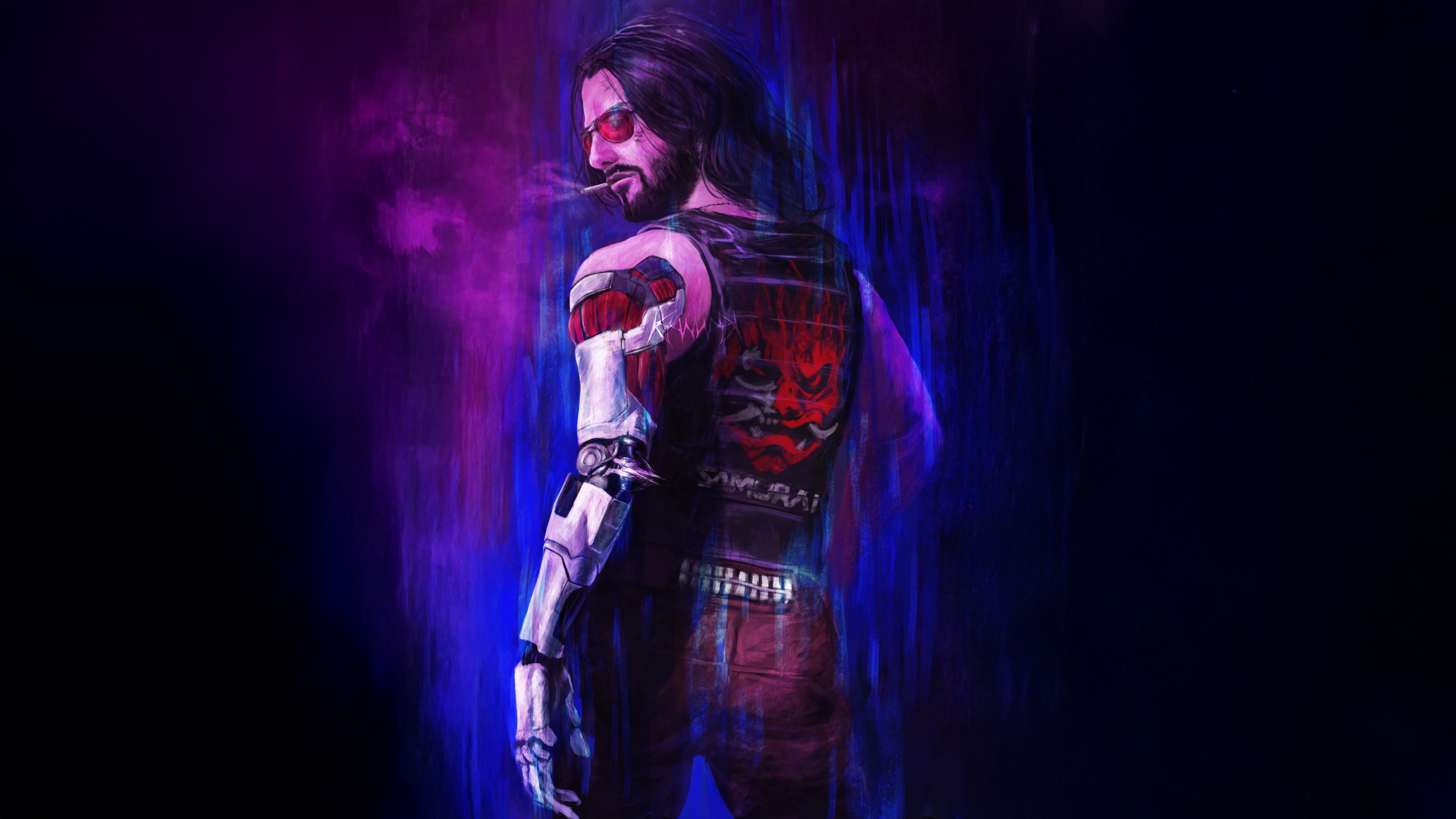 Johnny Silverhand from Cyberpunk 2077 with Samurai vest HD Wallpaper