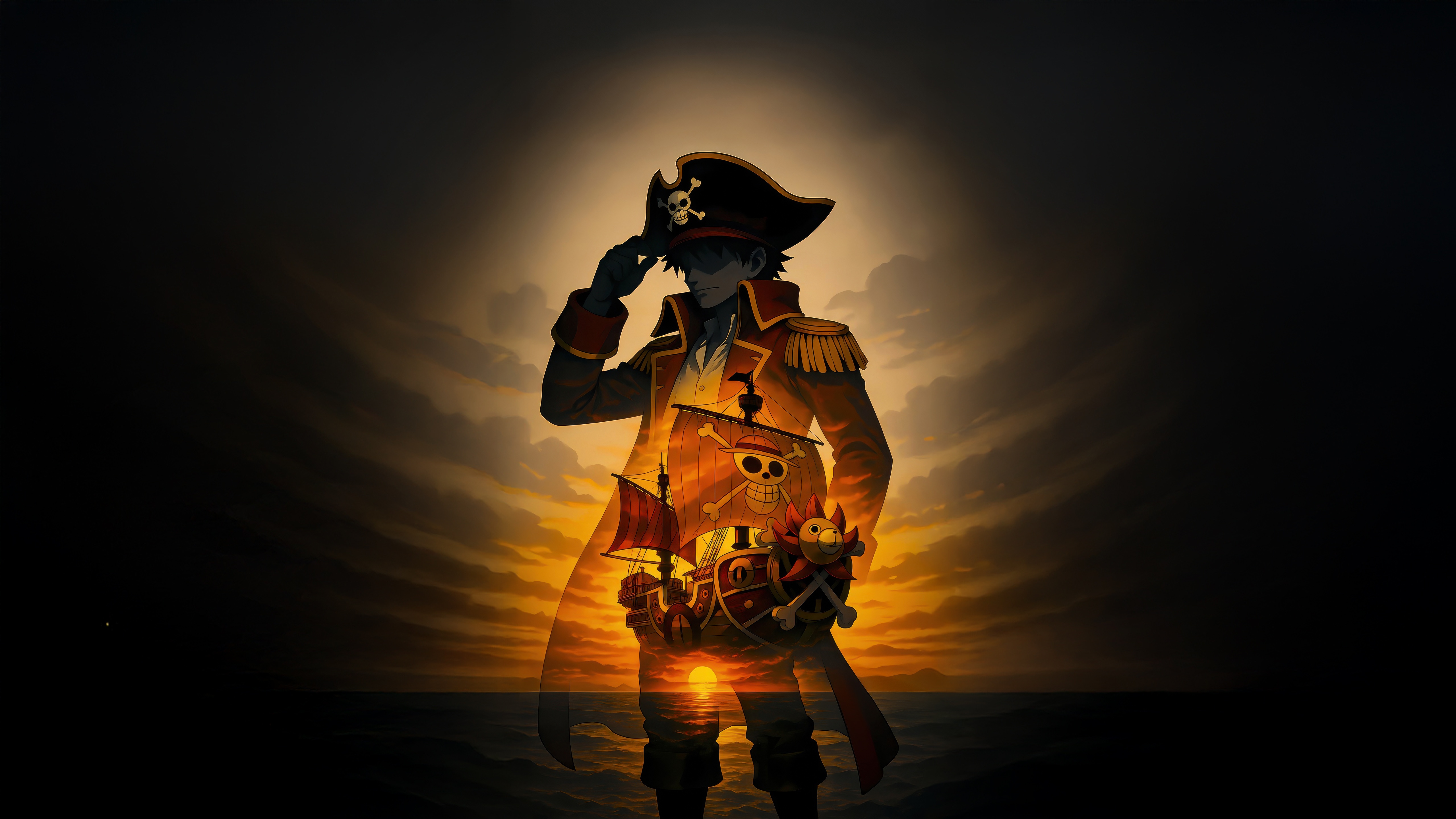 One Piece Monkey D. Luffy as a Pirate Captain HD Wallpaper