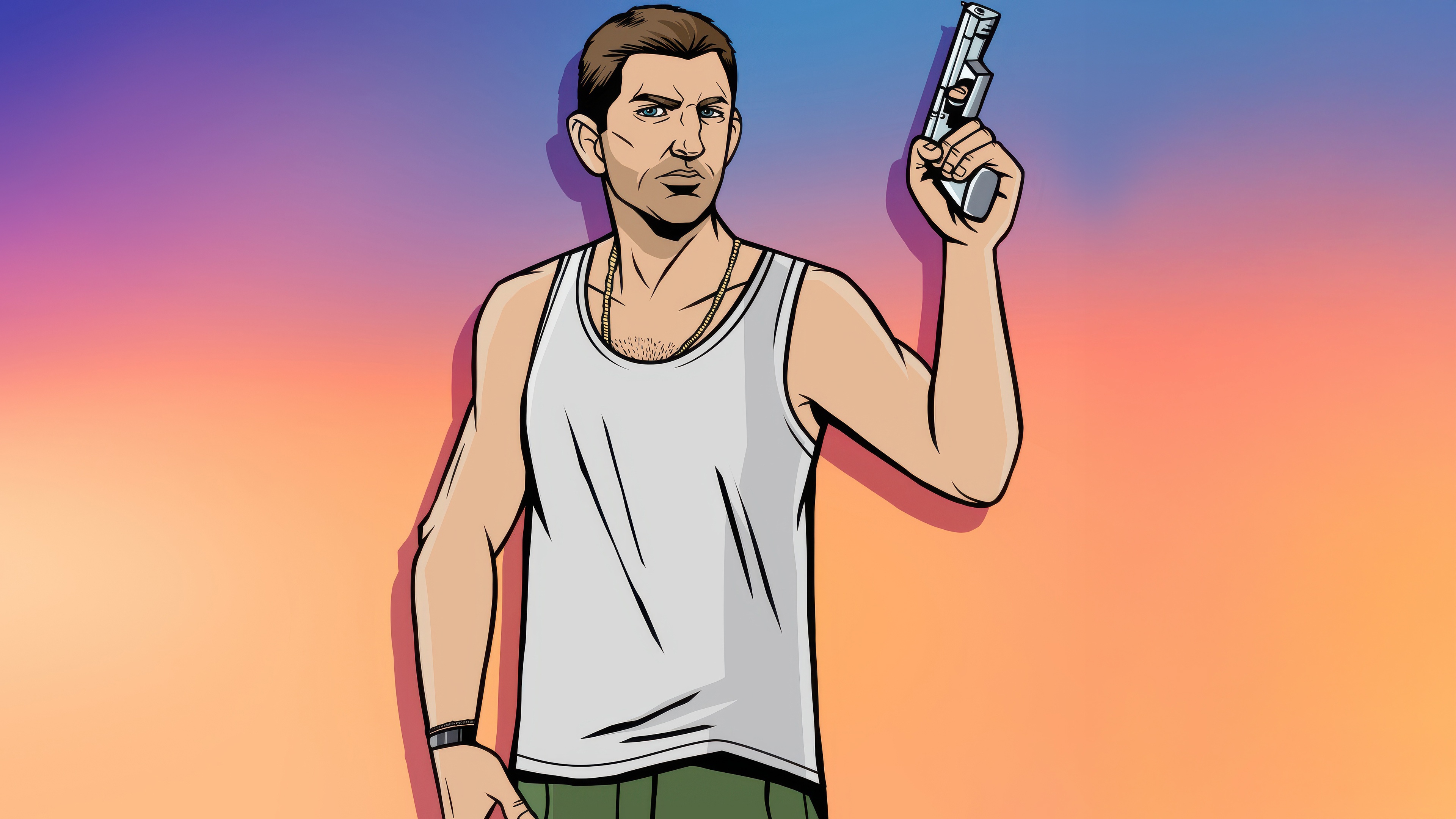 Jason from Grand Theft Auto 6 holding a gun HD Wallpaper