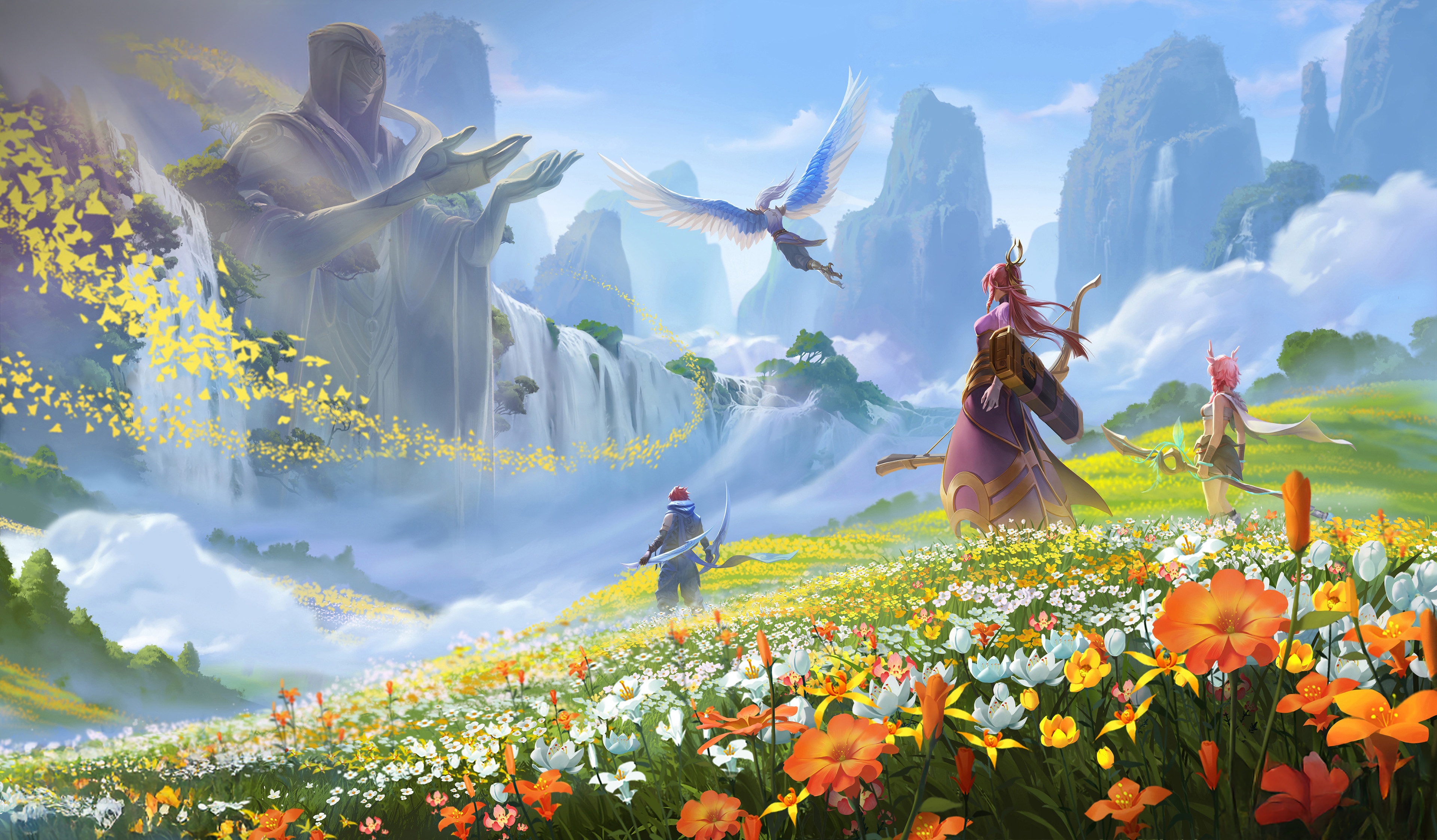 Honor of Kings 6th Anniversary: Fantasy Landscape with Characters HD Wallpaper