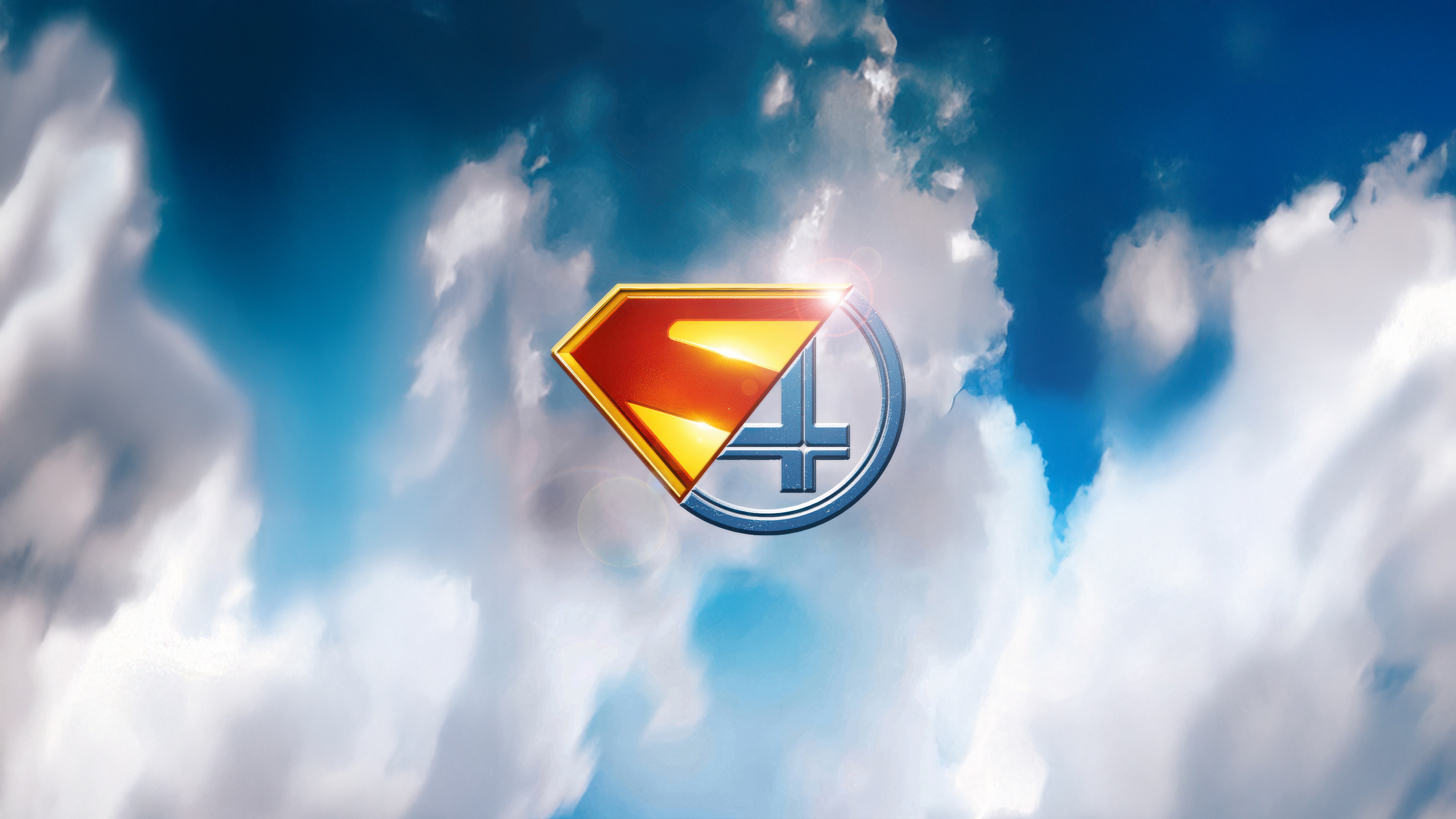 Superman and Fantastic Four Logo Mashup HD Wallpaper