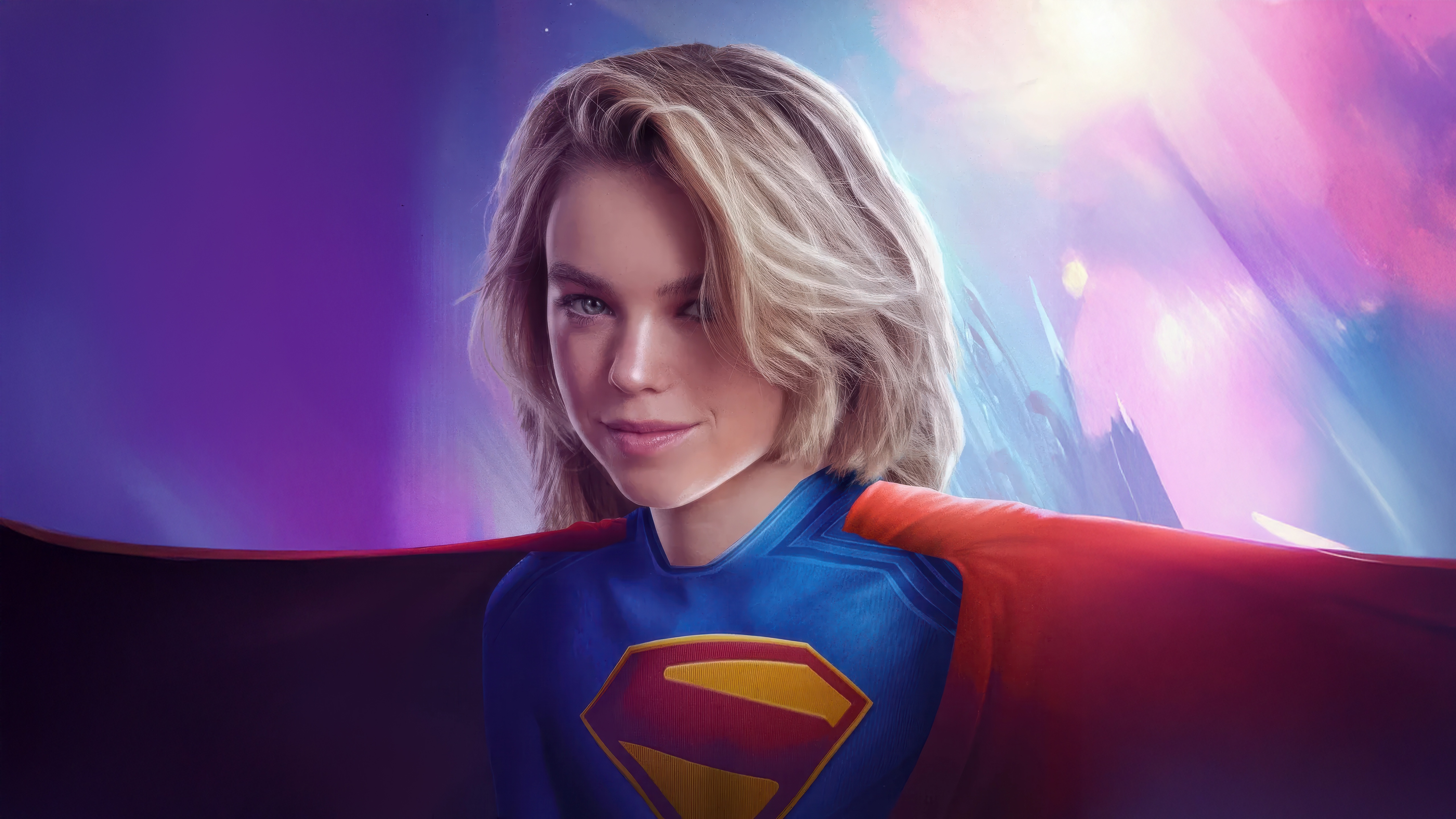 Supergirl in her iconic costume HD Wallpaper