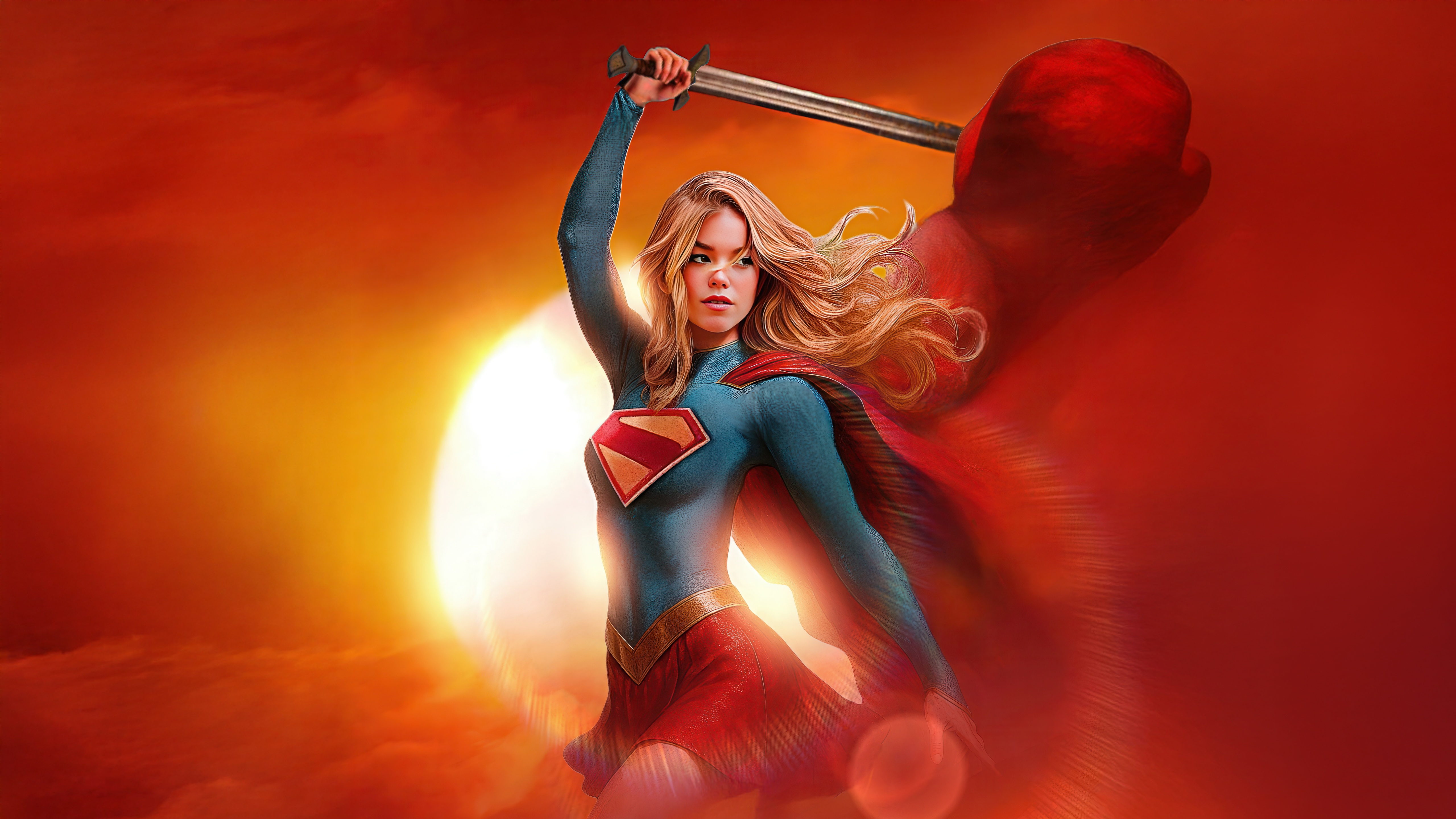 Supergirl Fanmade Poster with Sword HD Wallpaper