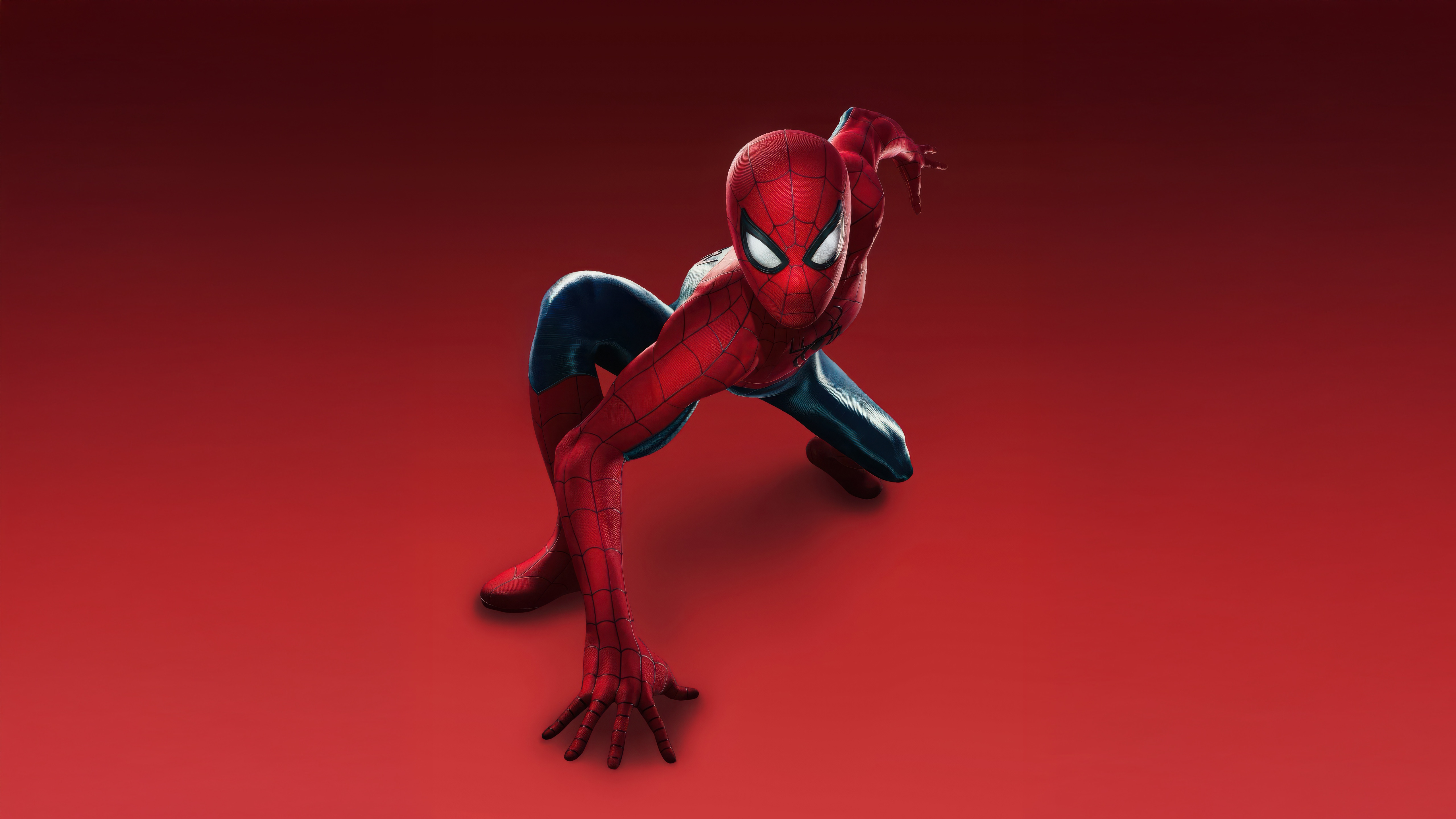 Spiderman in a Crouching Pose HD Wallpaper