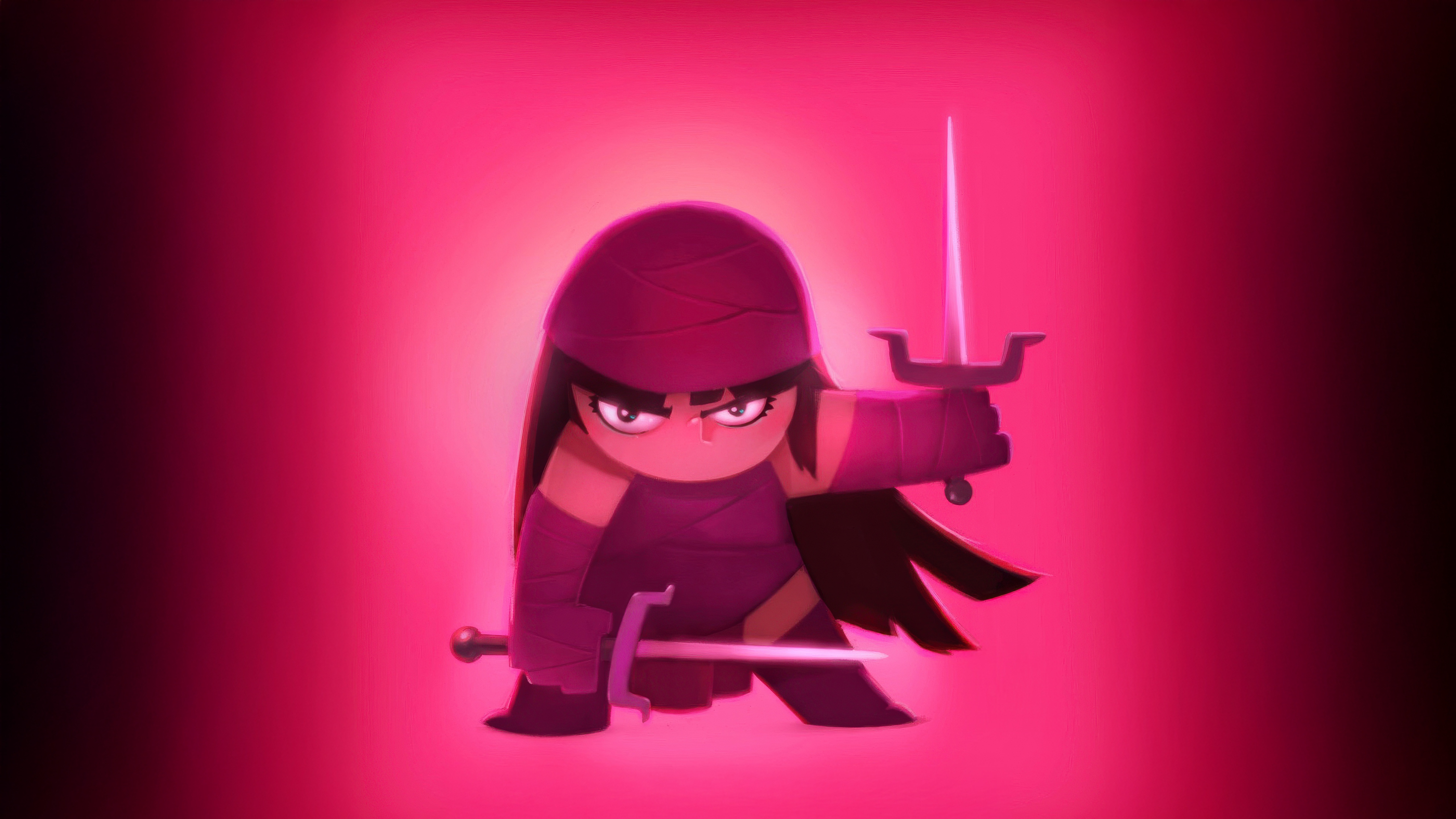 Chibi Elektra with two swords HD Wallpaper