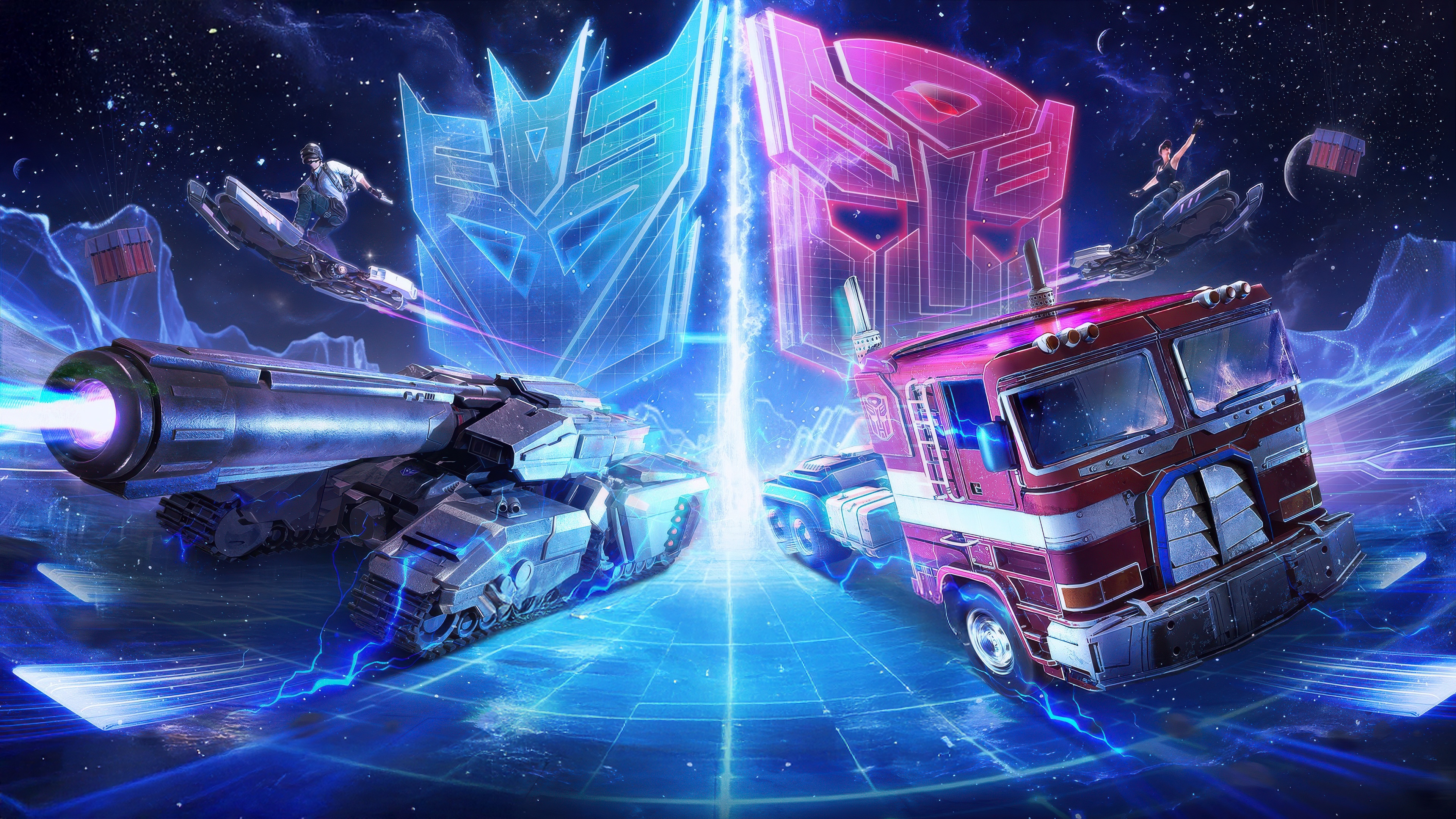 Optimus Prime and Megatron in PUBG Mobile HD Wallpaper