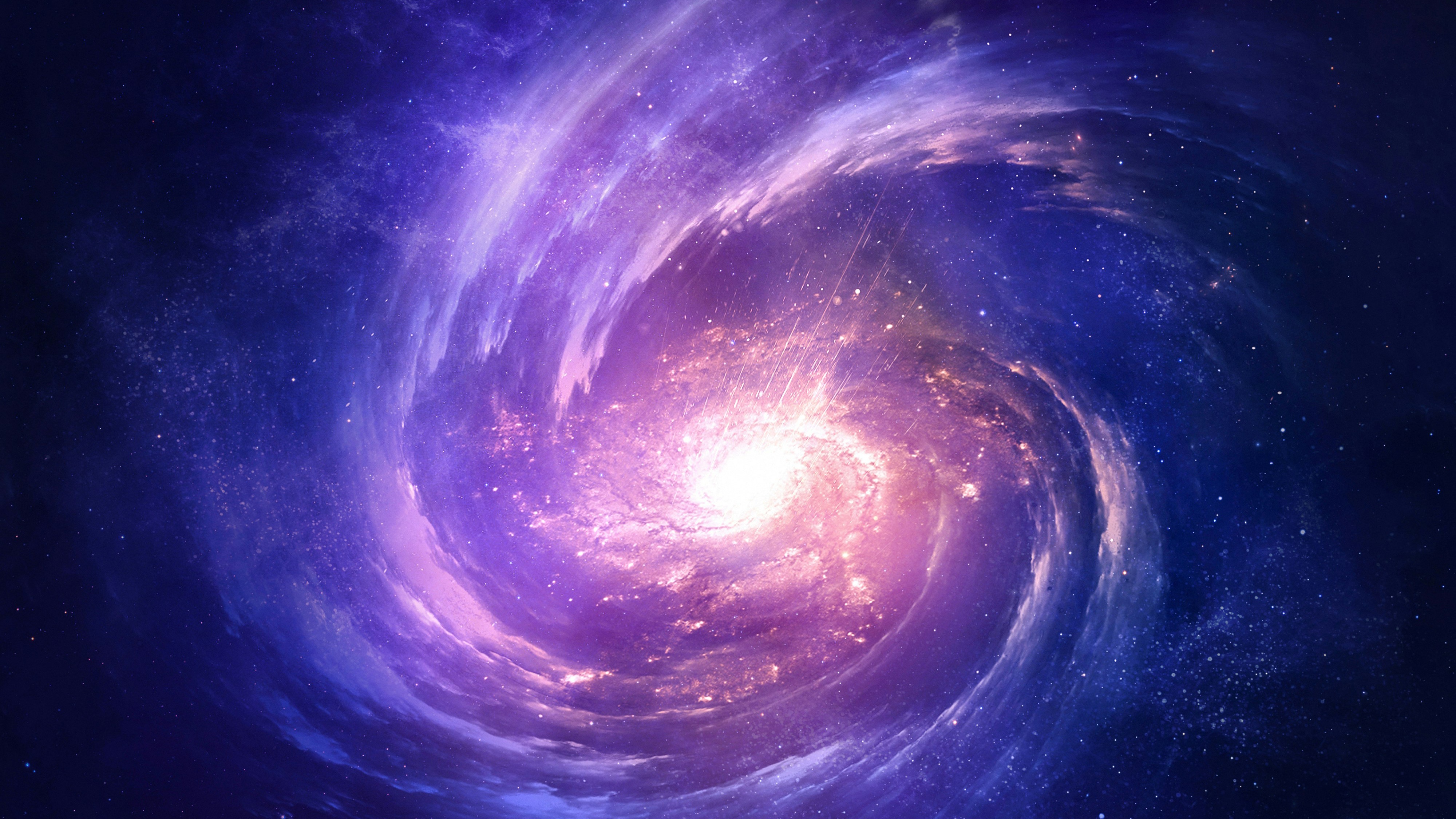 Purple and pink galaxy with stars HD Wallpaper