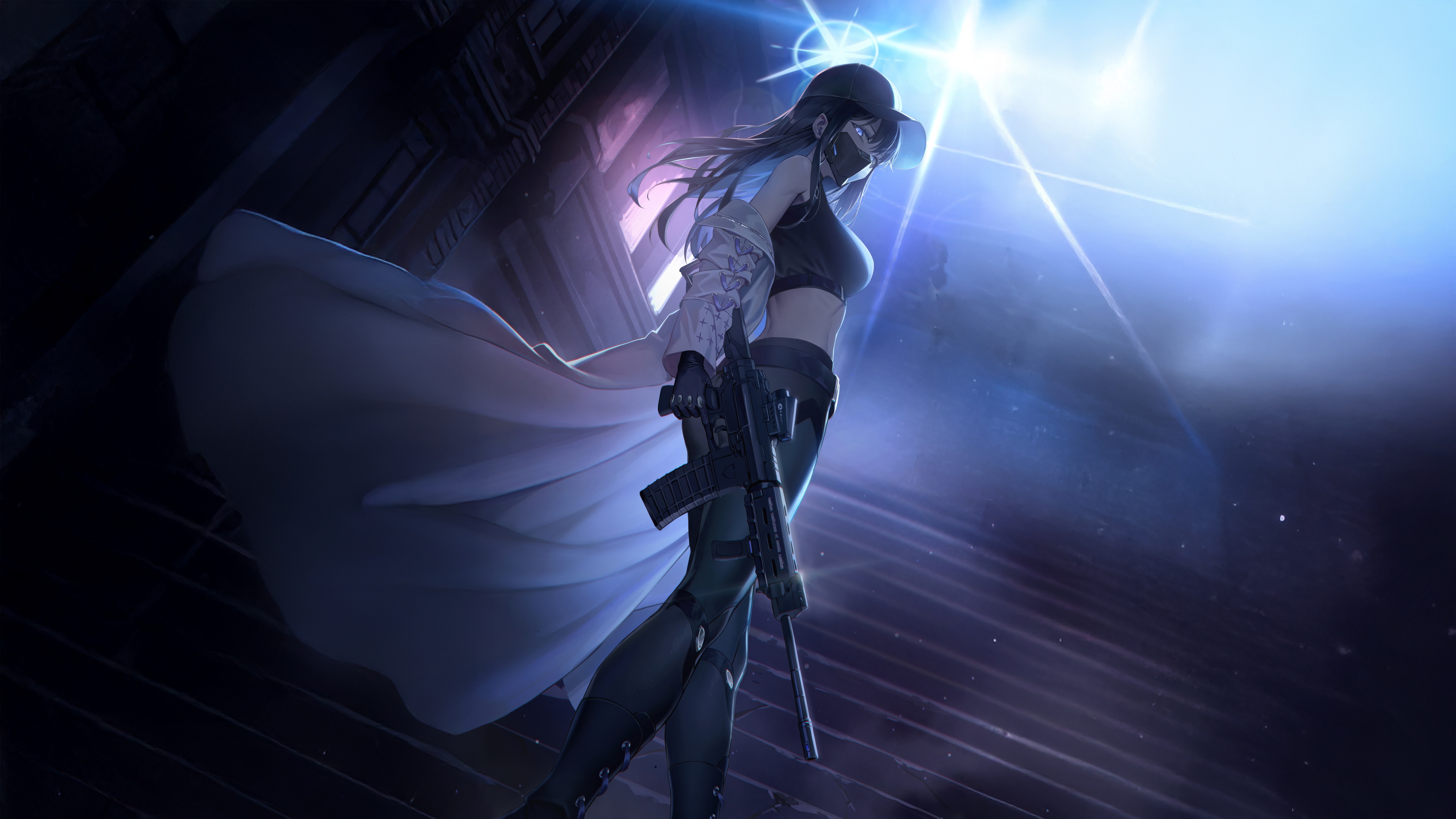 Armed Protector Divine Soldier with Rifle HD Wallpaper