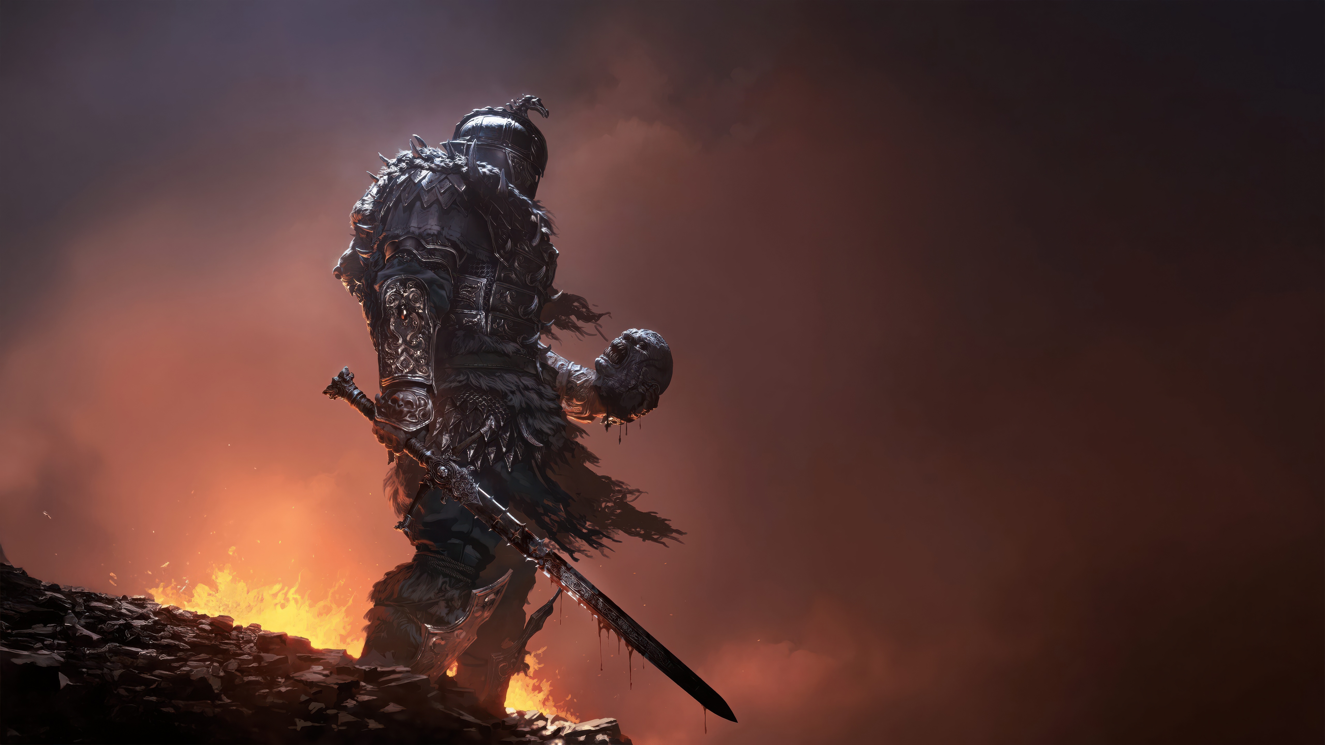 Fatekeeper Game Warrior Holding a Severed Head HD Wallpaper