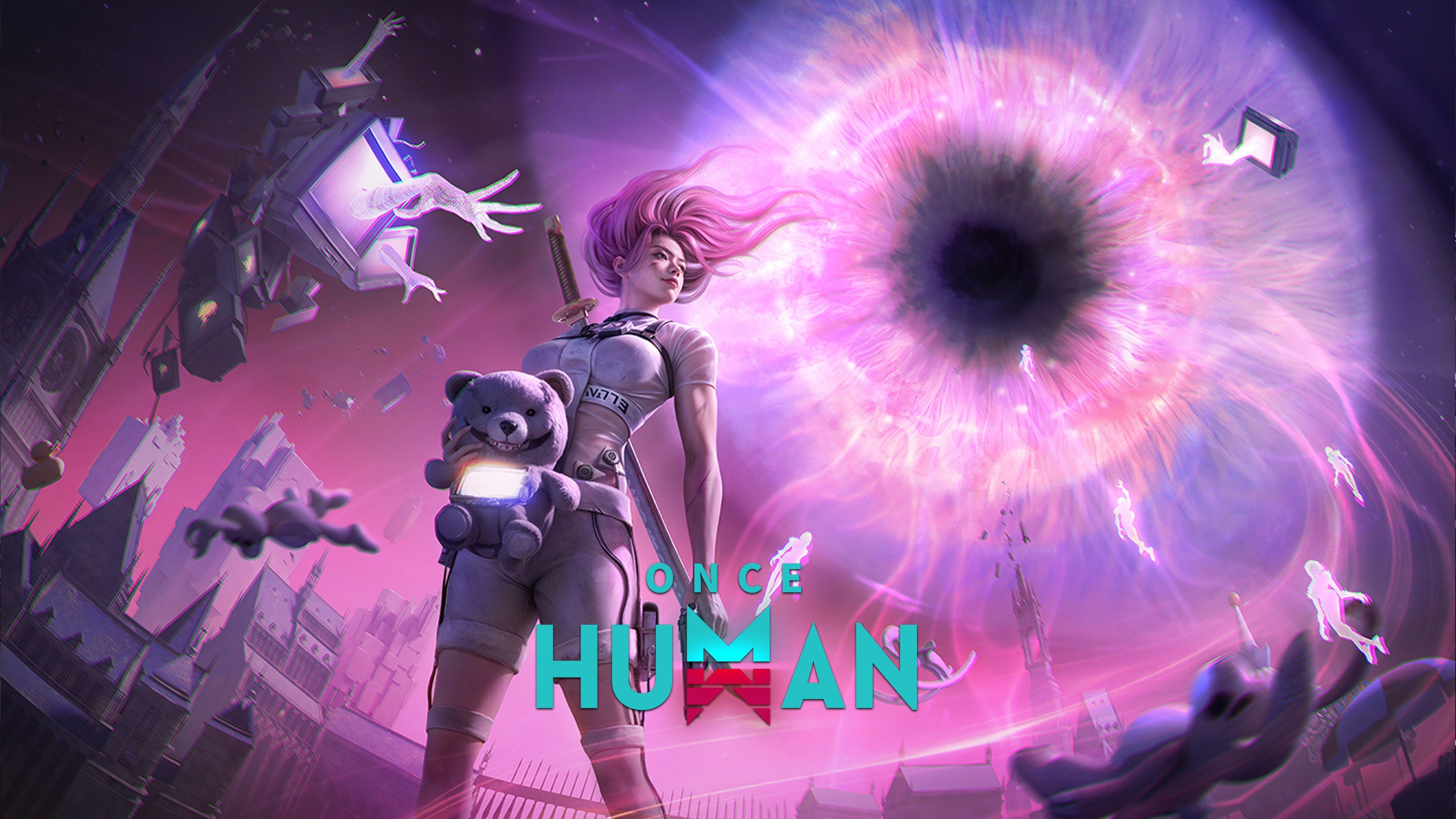 Once Human Game Art with Pink-Haired Woman HD Wallpaper