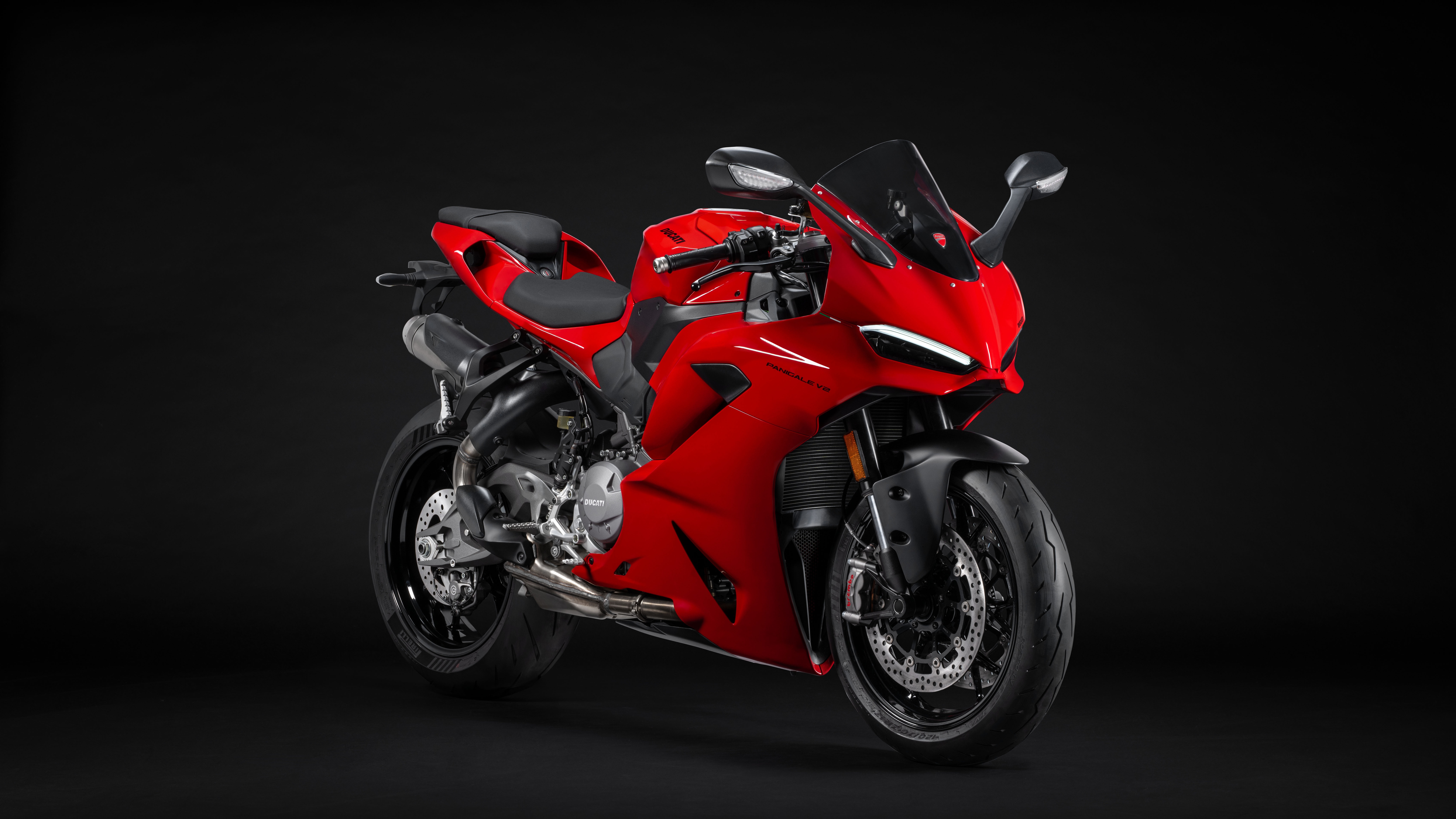 Red Ducati Panigale V2 Motorcycle HD Wallpaper