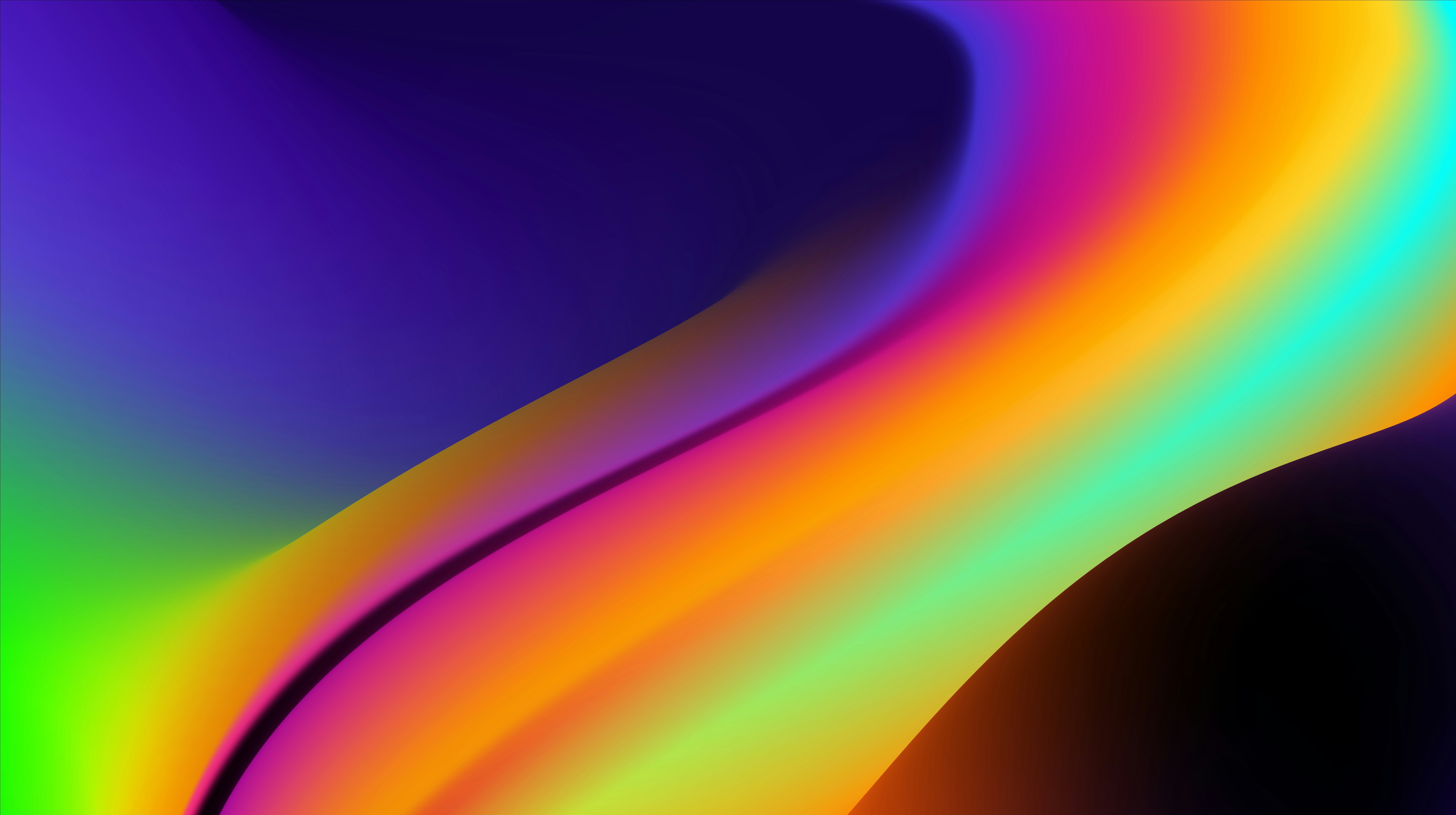 Abstract gradient of purple, green, orange, and blue HD Wallpaper