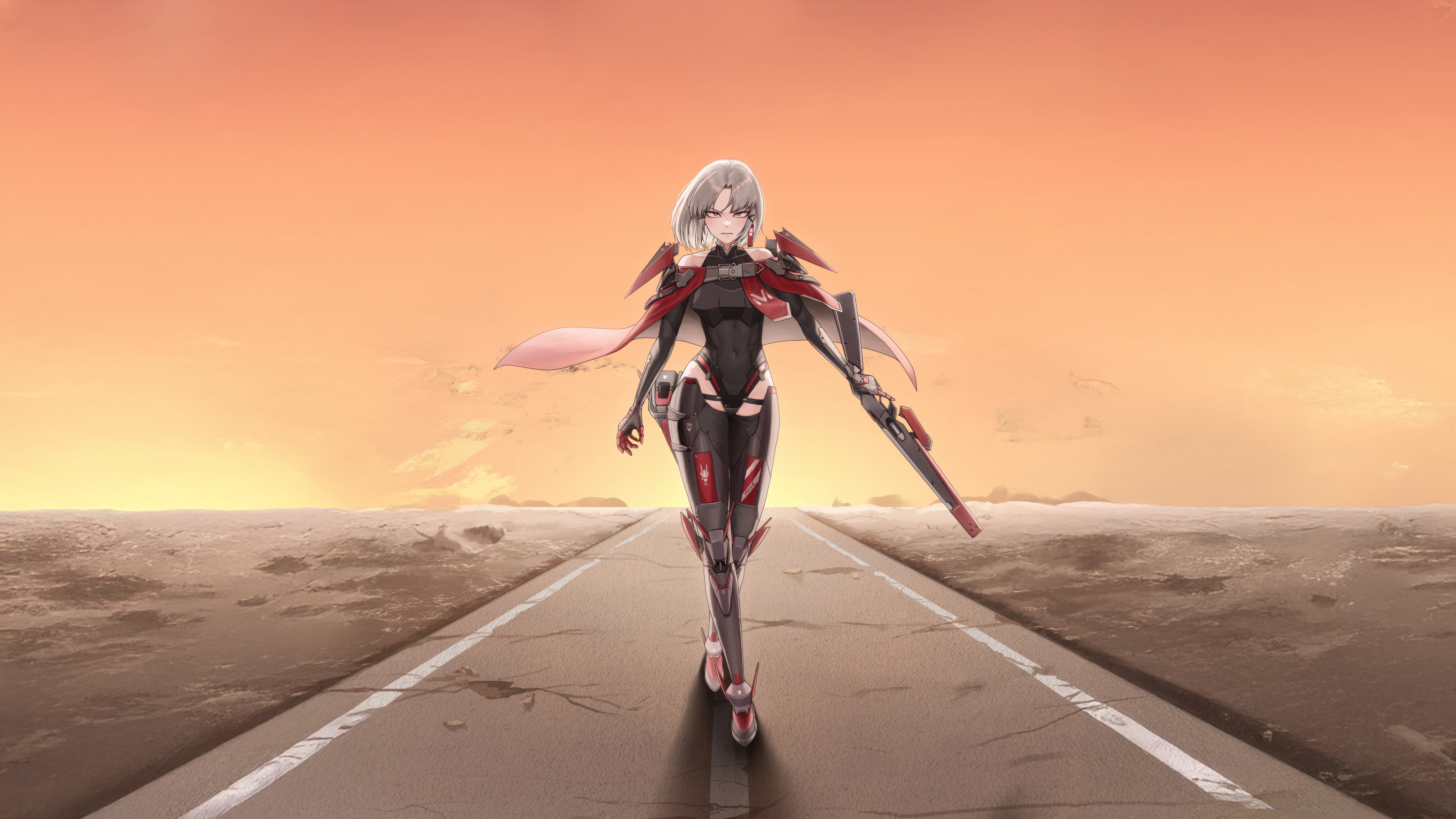 Nikke The Goddess Of Victory character walking on road HD Wallpaper