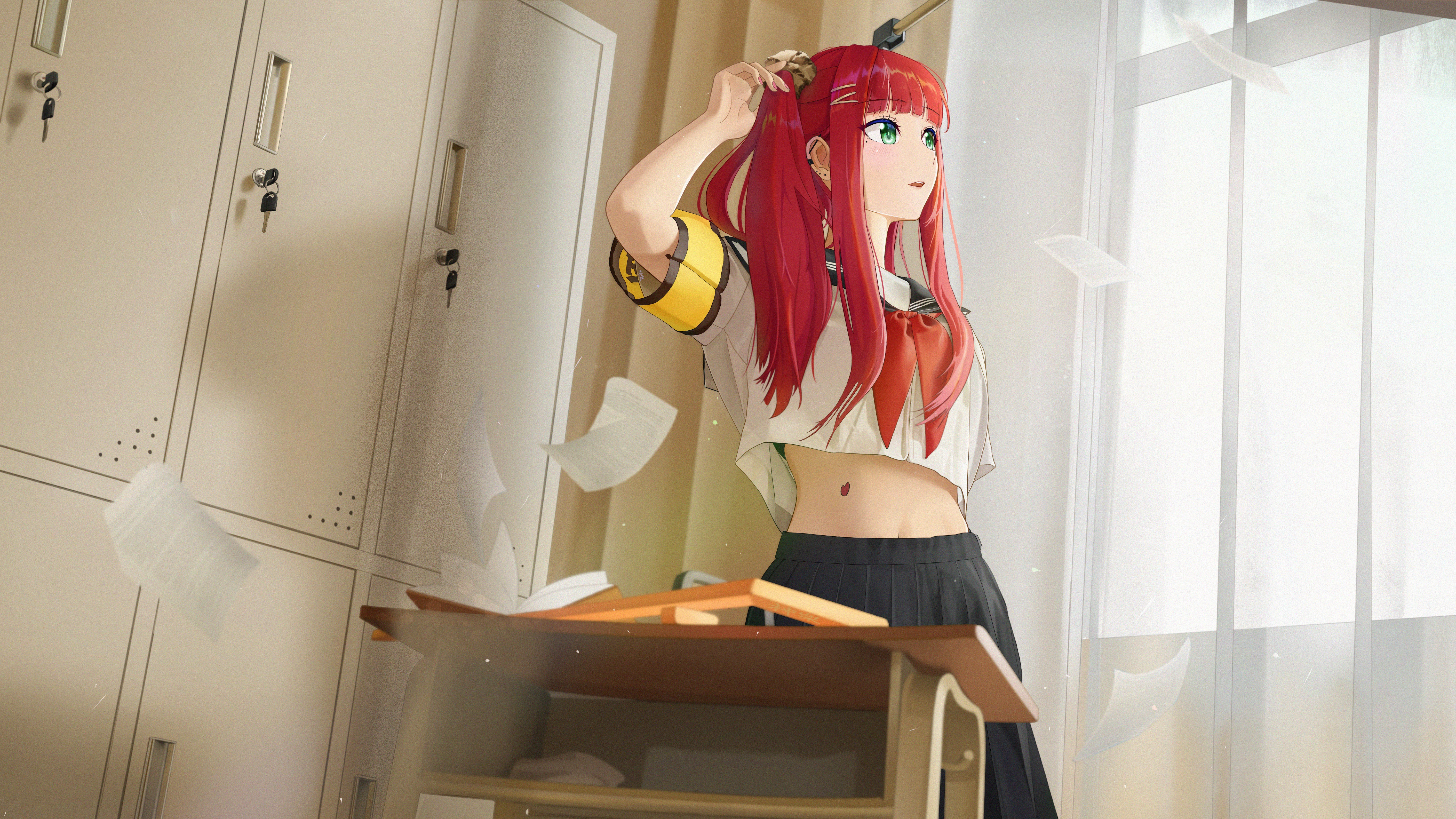 Nilou from Genshin Impact in a school setting HD Wallpaper