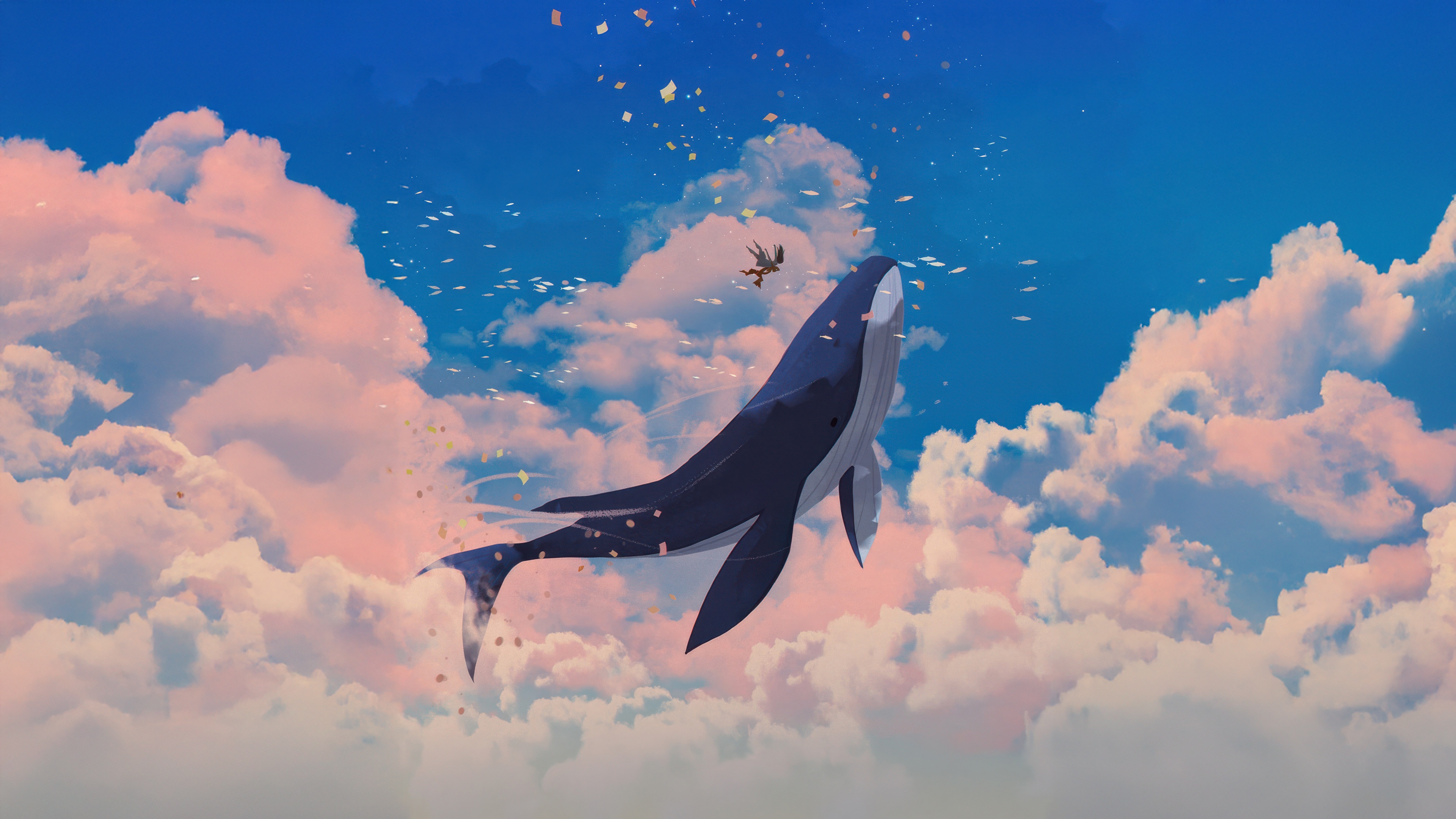 Skywhale In The Clouds HD Wallpaper