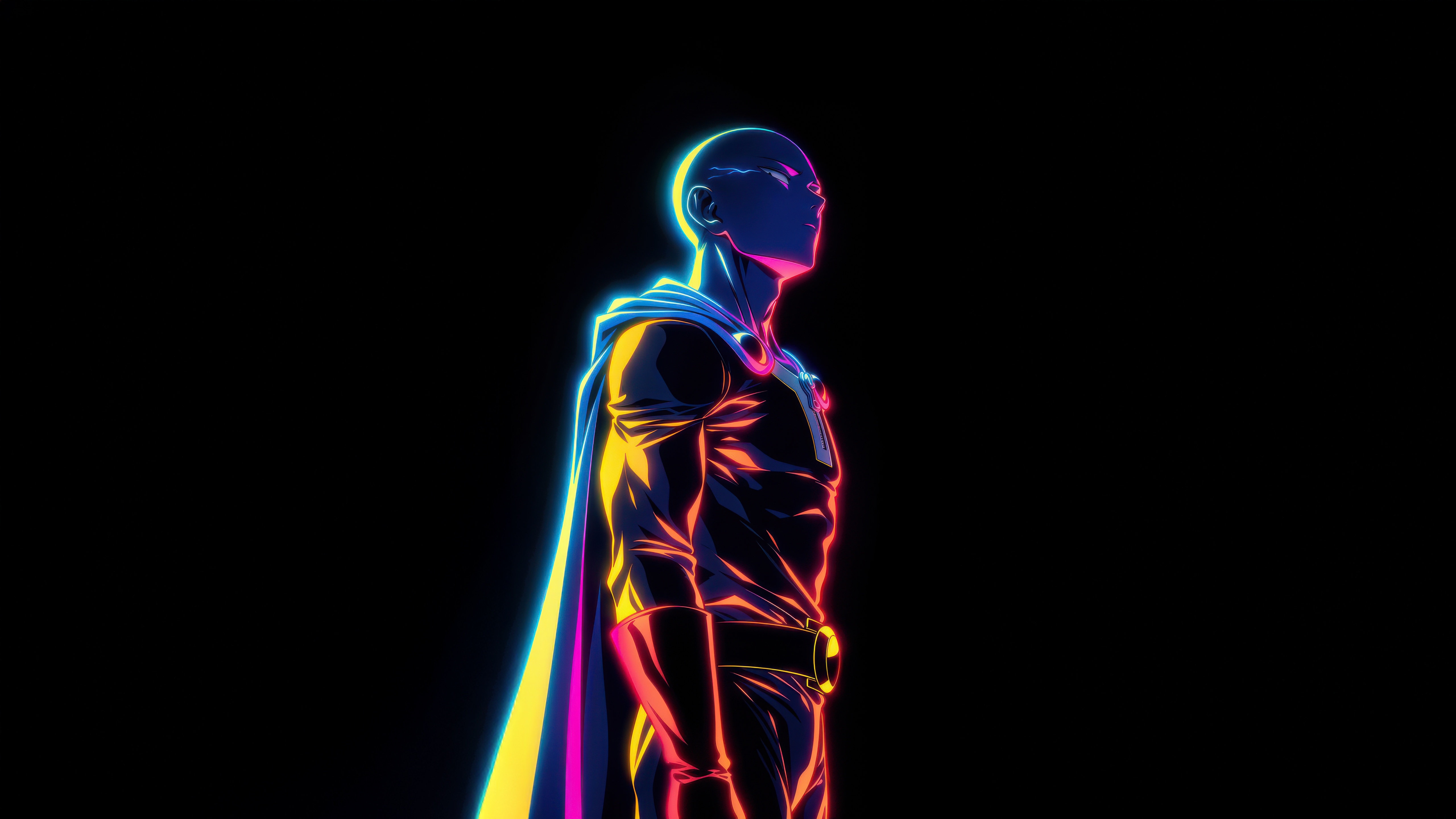 One Punch Man Legacy Neon Portrait HD Wallpaper