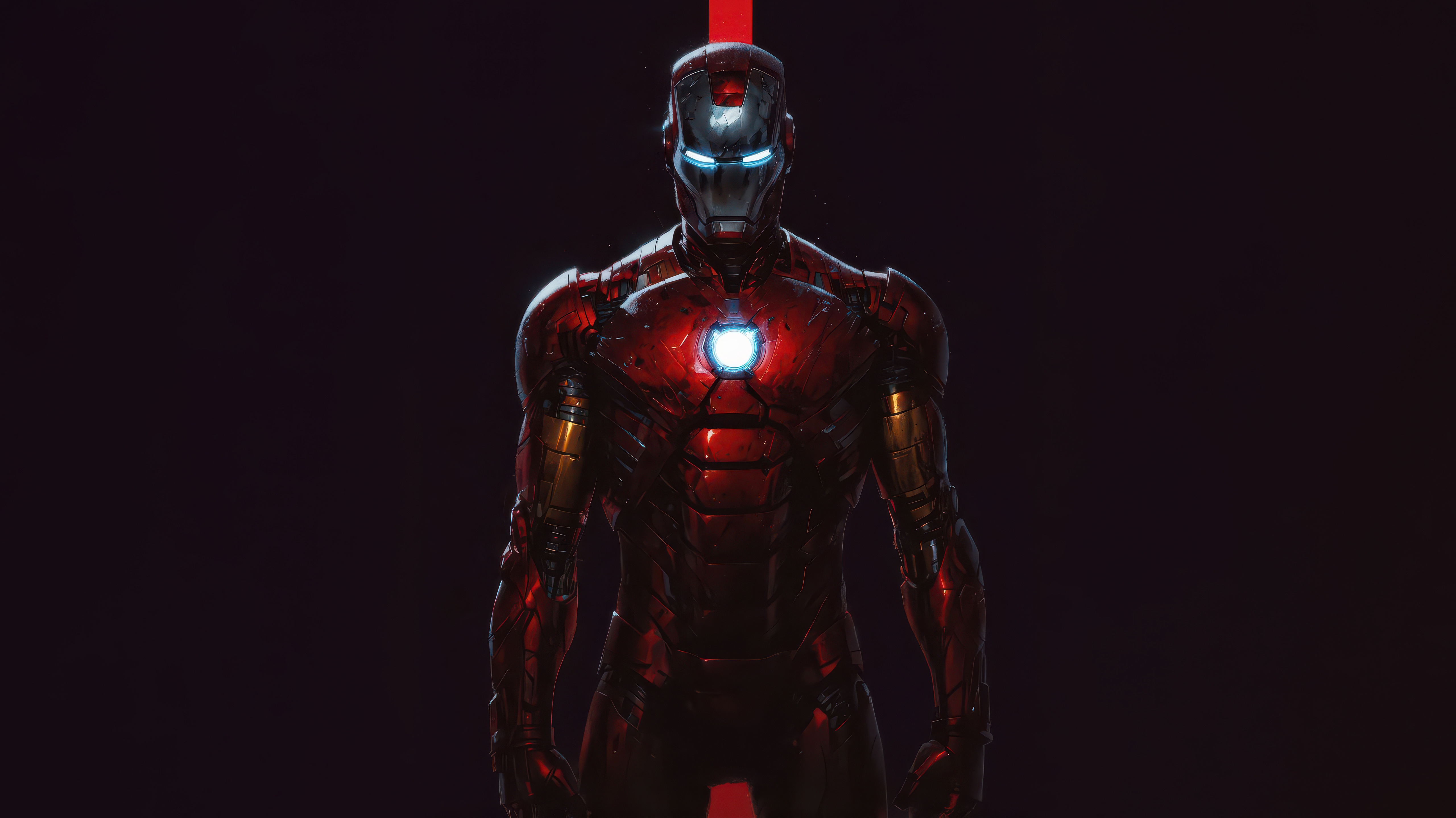 Iron Man in a Dark Setting HD Wallpaper