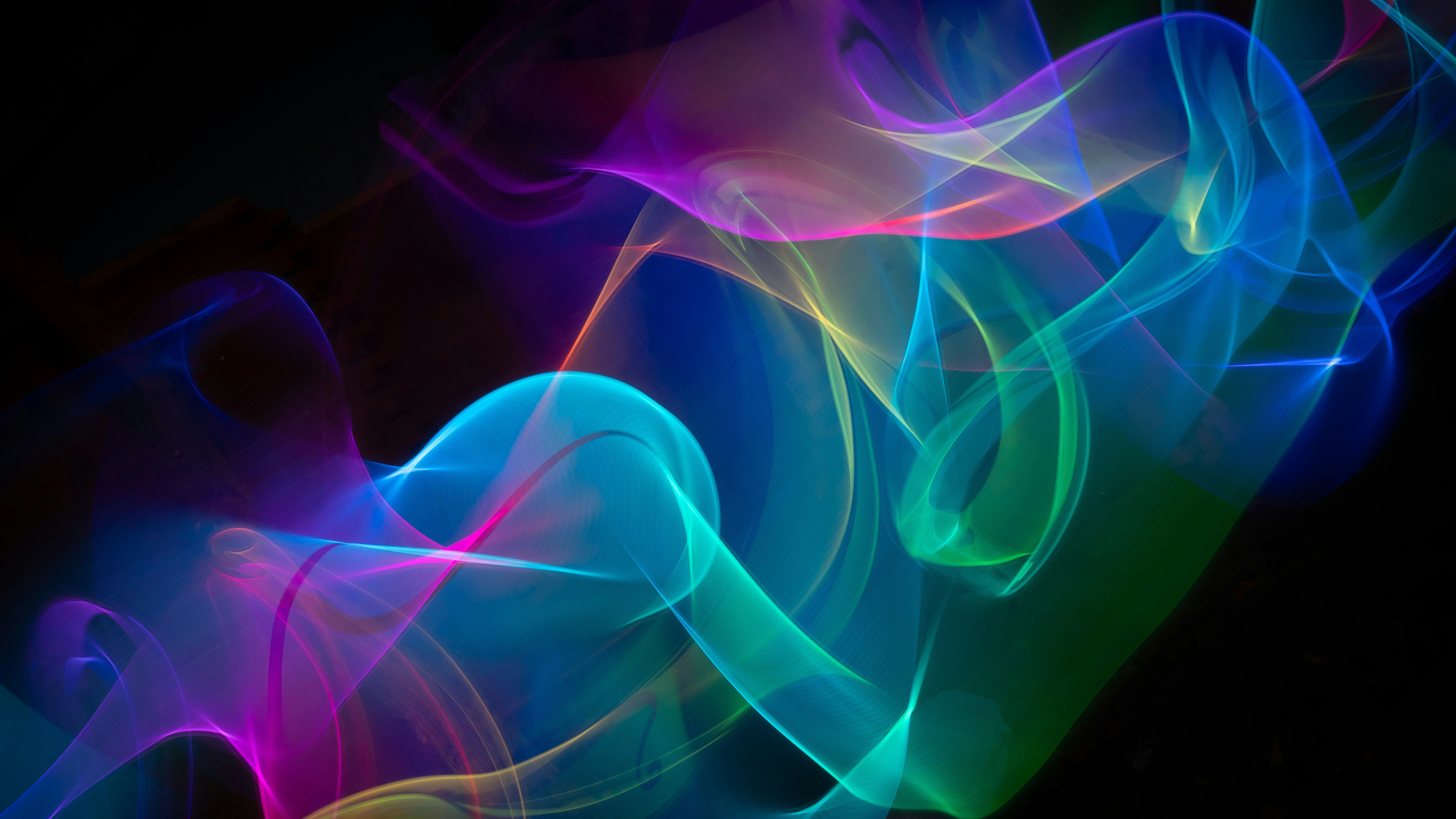 Abstract Rainbow Smoke Swirls HD Wallpaper