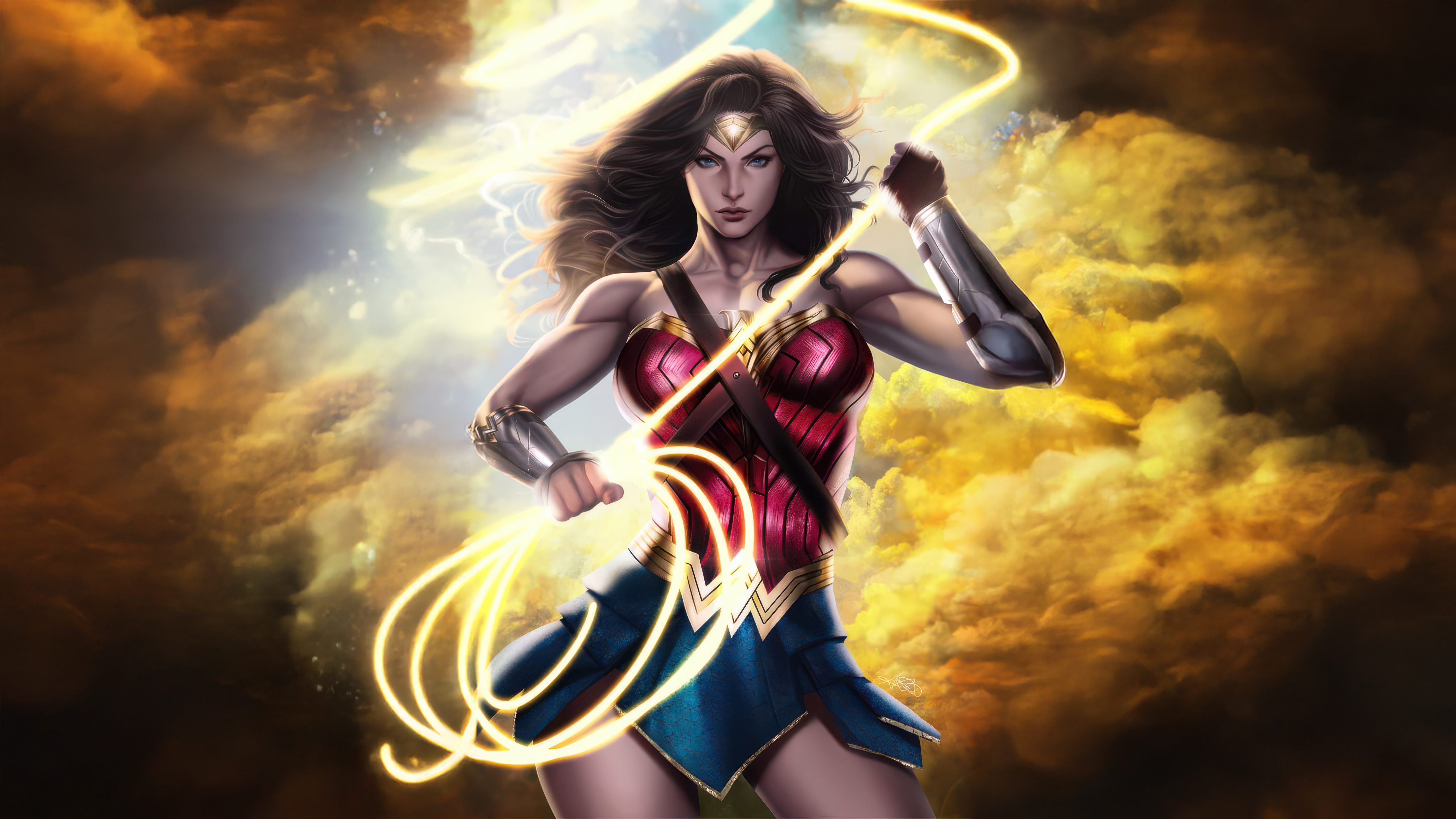 Wonder Woman with Lasso of Truth HD Wallpaper