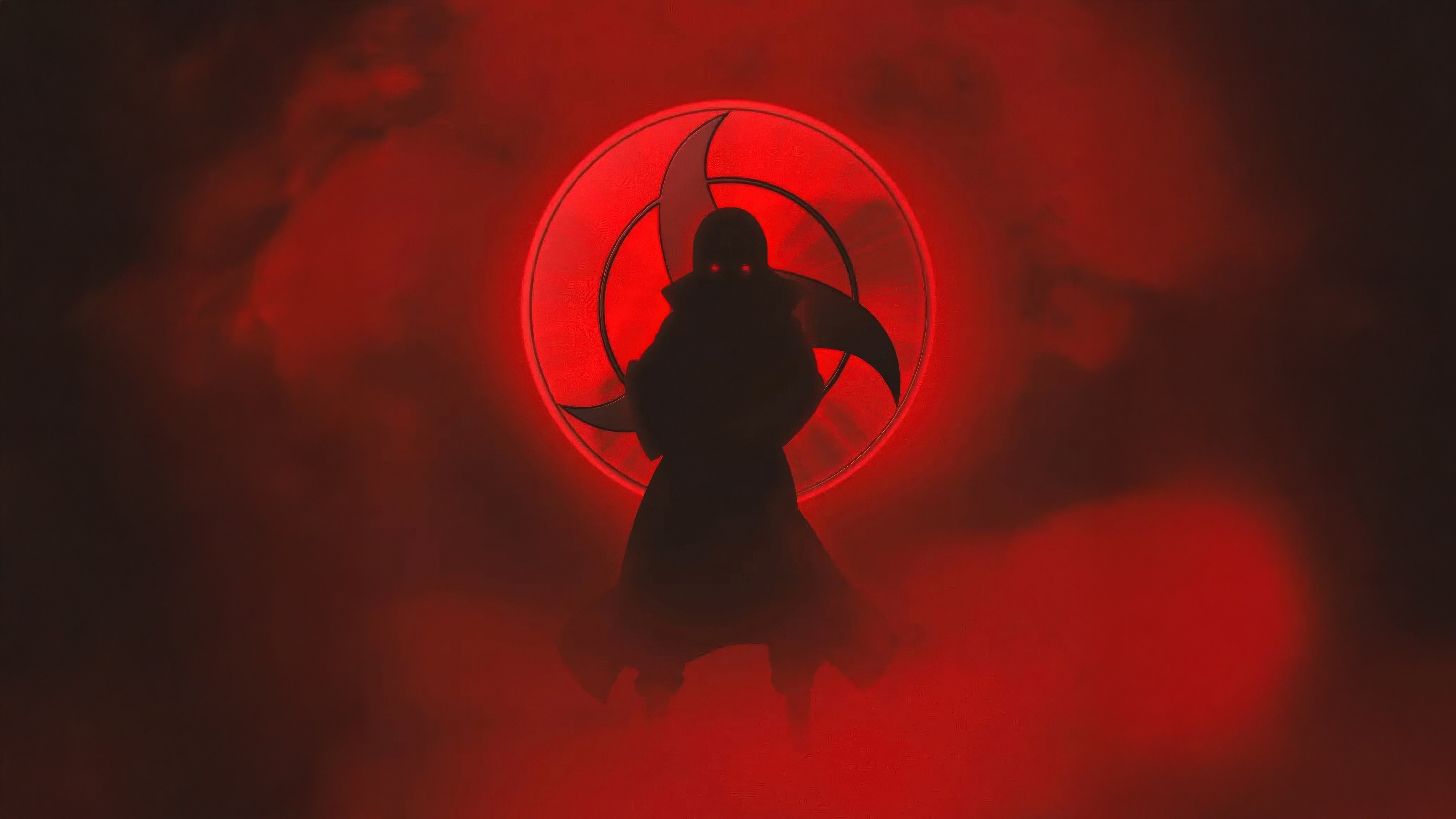 Itachi Uchiha with Sharingan HD Wallpaper