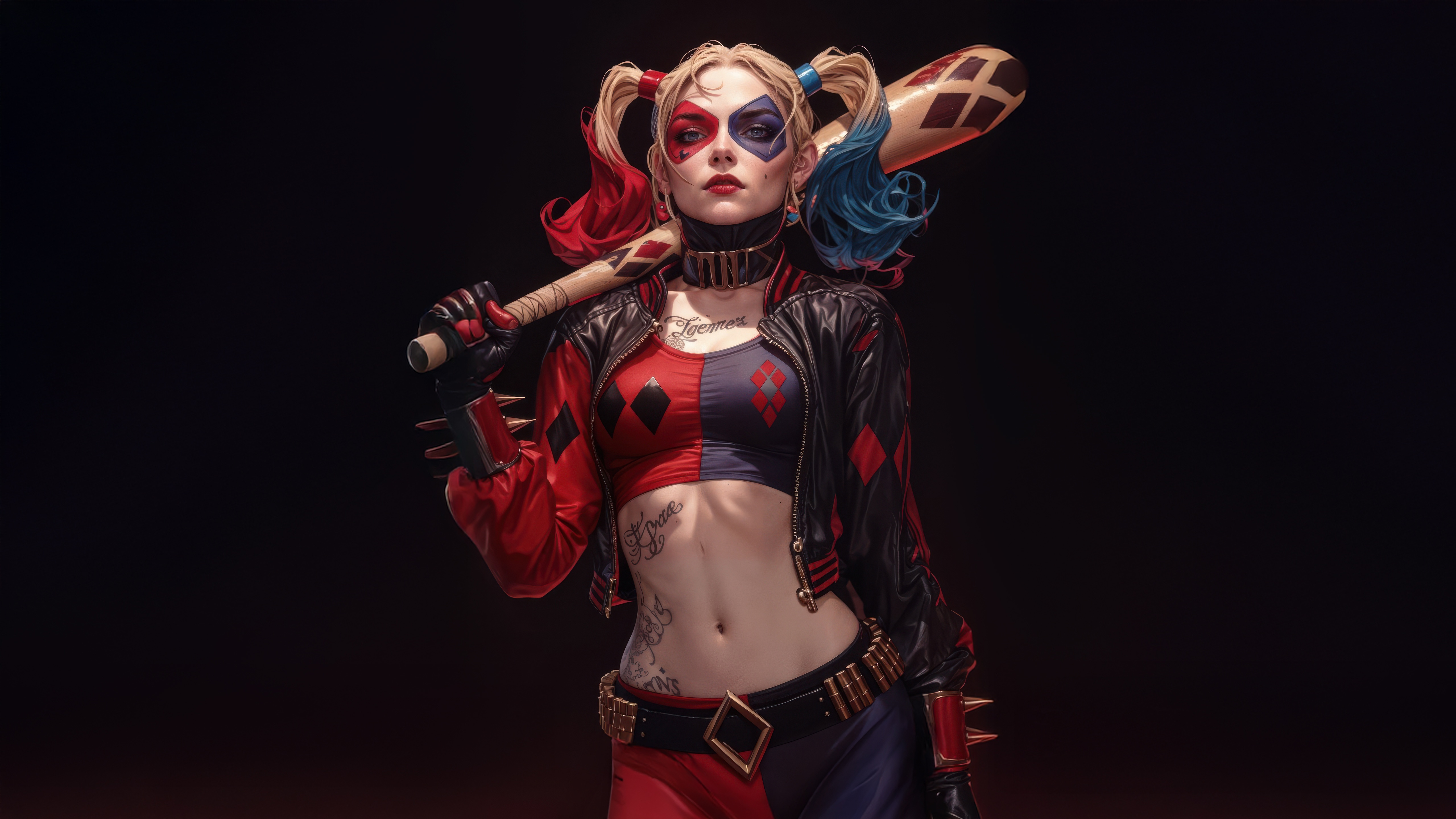 Harley Quinn with a baseball bat HD Wallpaper