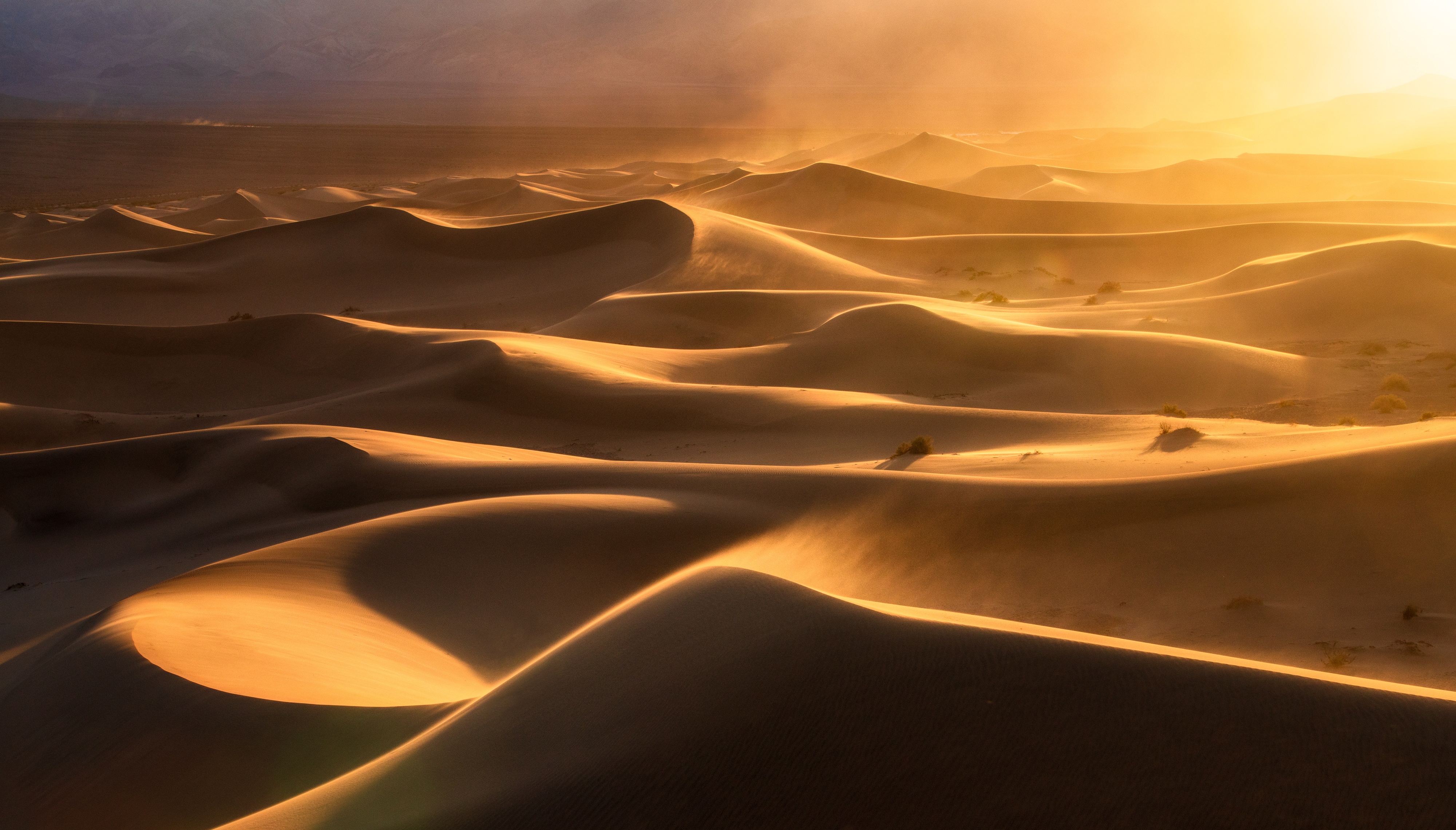 Death Valley Dunes at Sunset HD Wallpaper