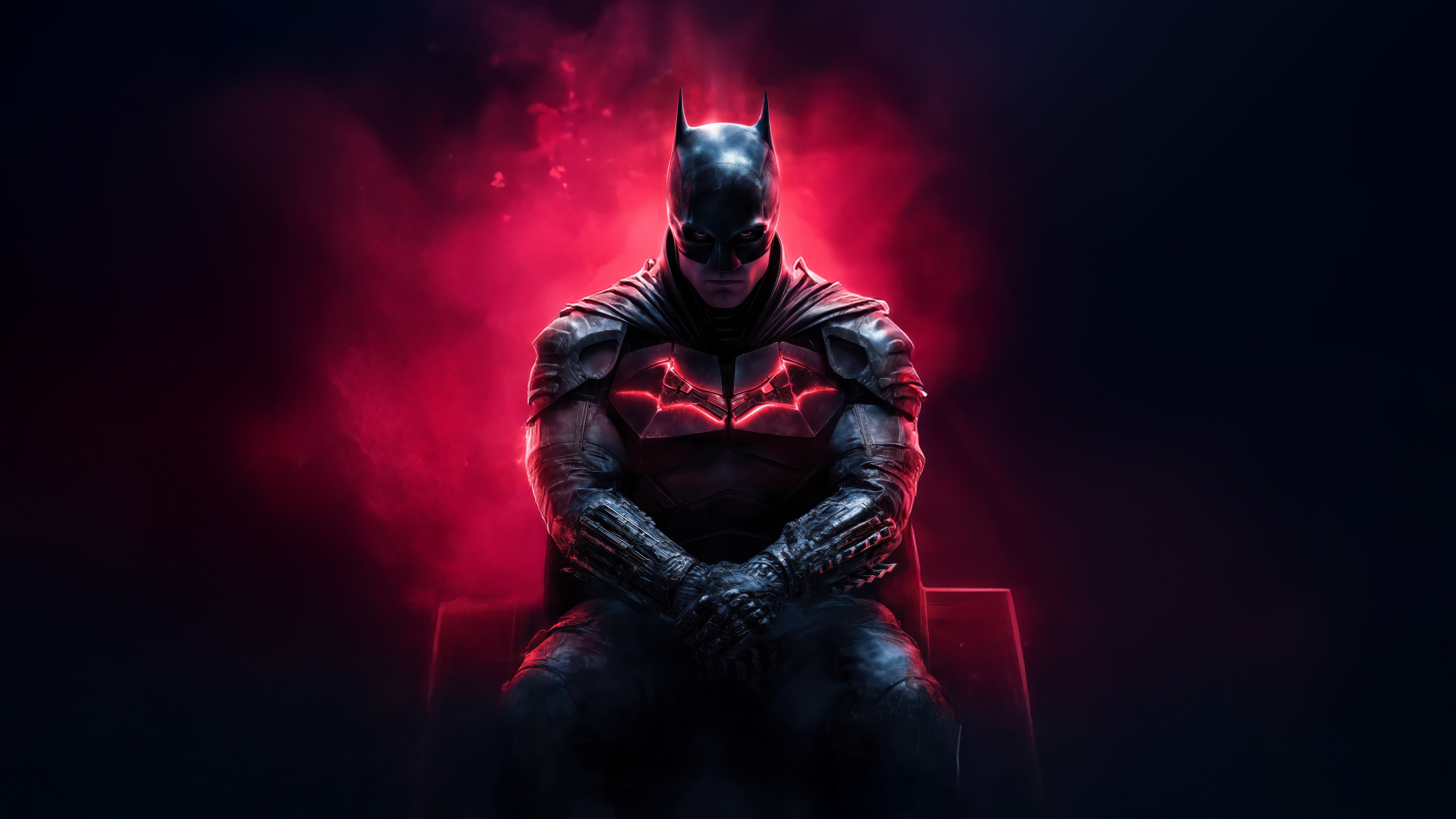 Batman in Red Smoke HD Wallpaper