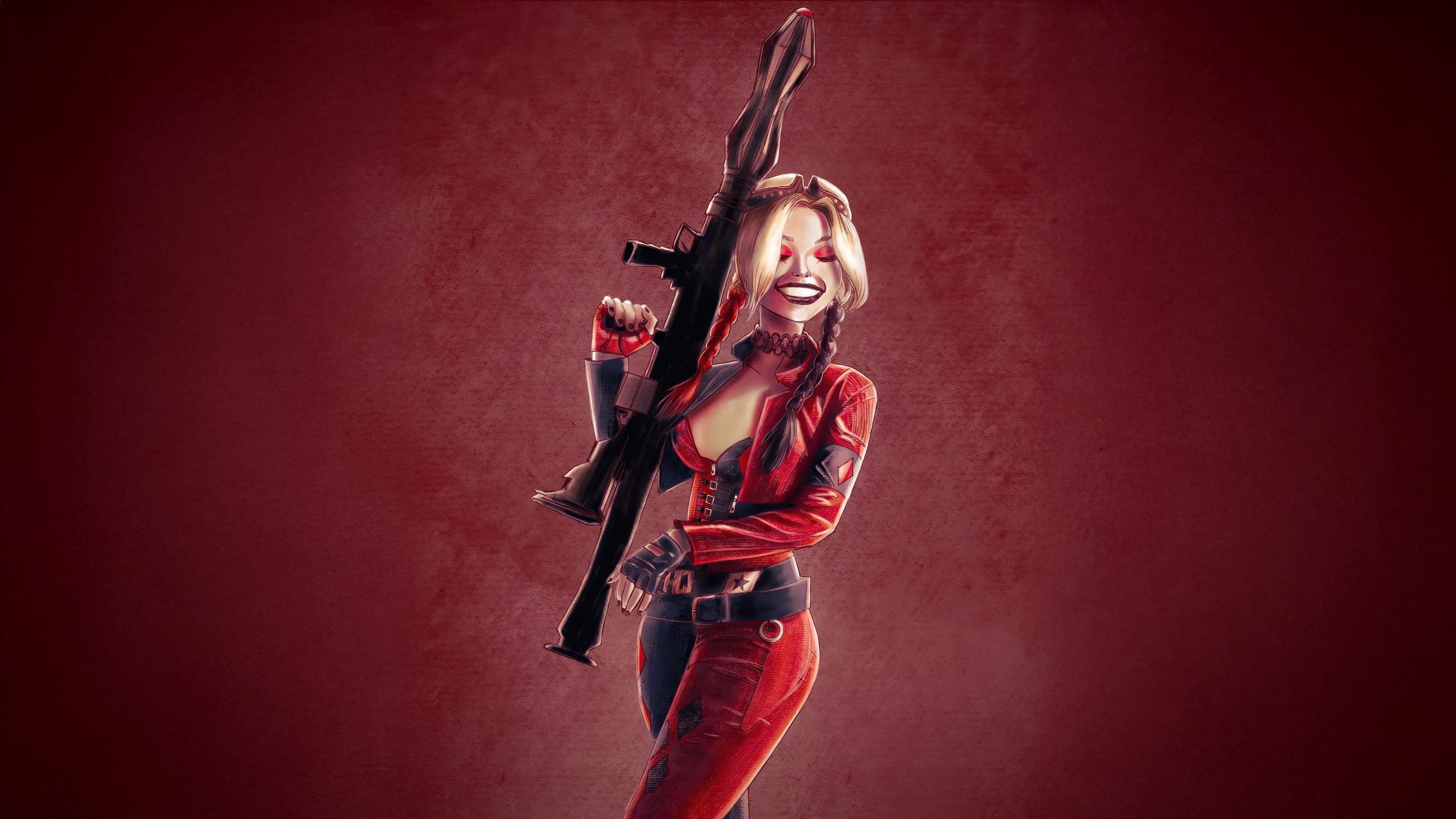 Harley Quinn with a Rocket Launcher HD Wallpaper