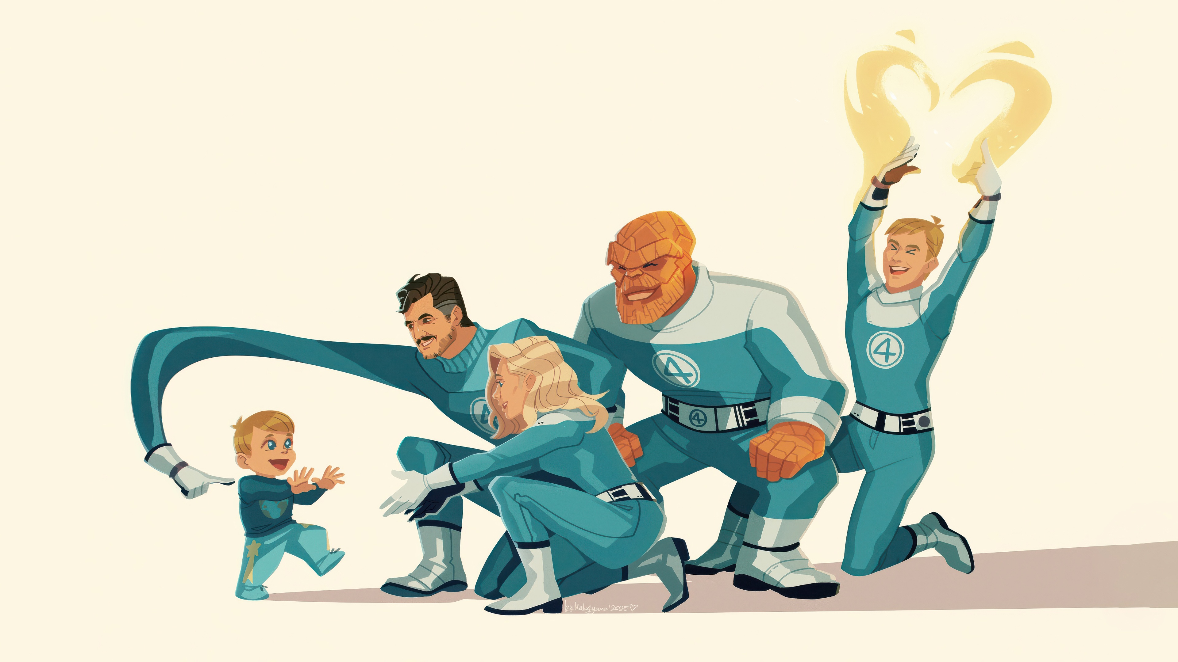 Fantastic Four Family with Baby HD Wallpaper