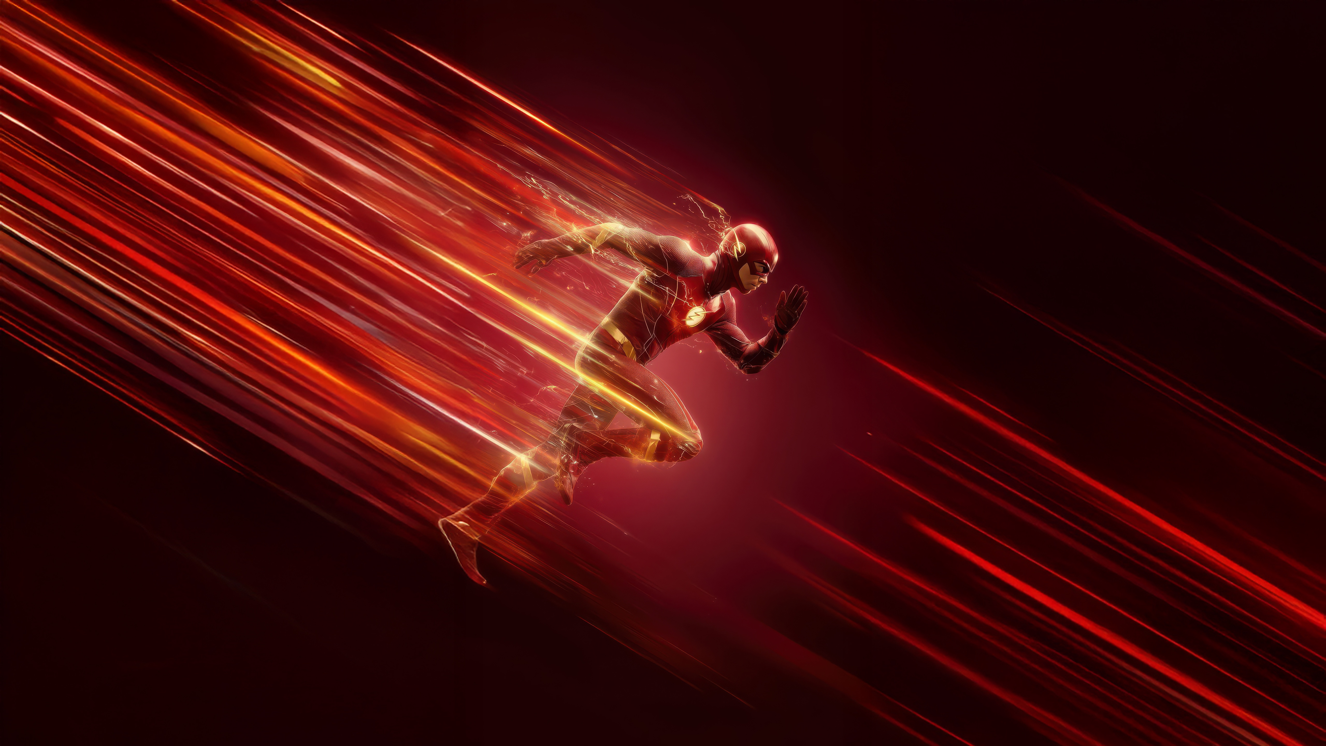 The Flash Running with Red Streaks HD Wallpaper
