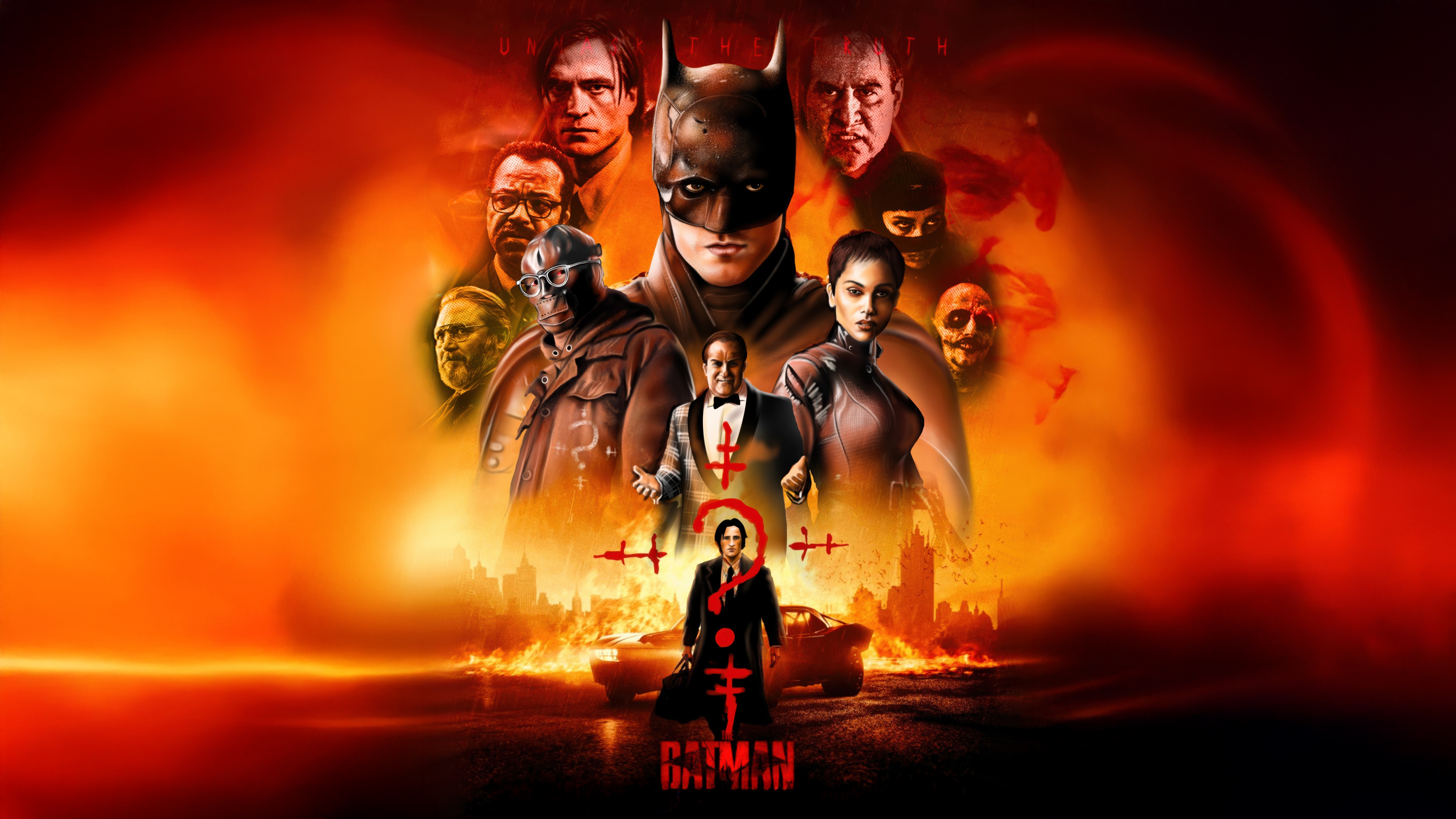The Batman Movie Poster with Cast HD Wallpaper