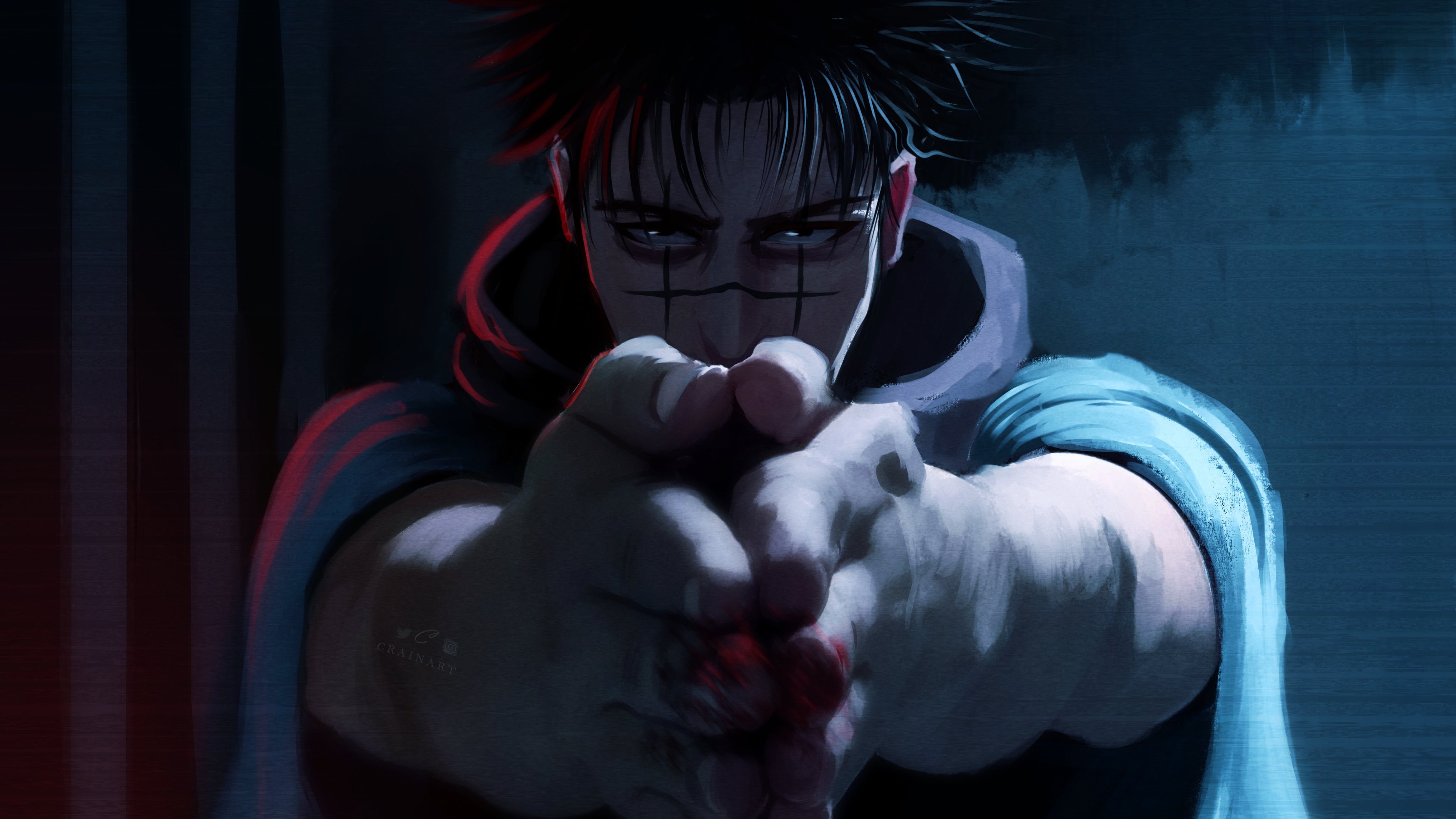 Maki Zenin from Jujutsu Kaisen with bloody hands HD Wallpaper