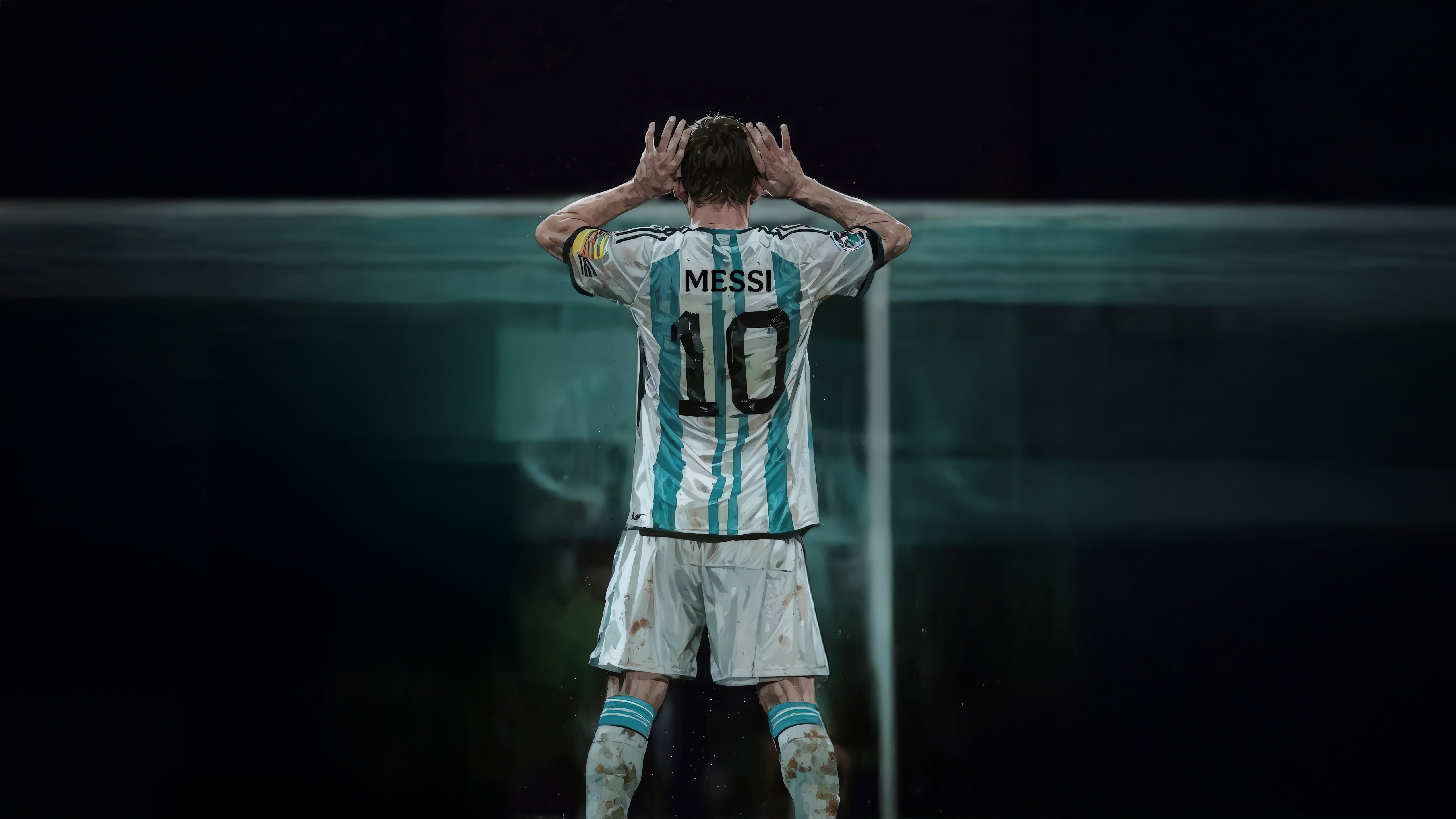 Lionel Messi in Argentina Jersey HD Wallpaper
