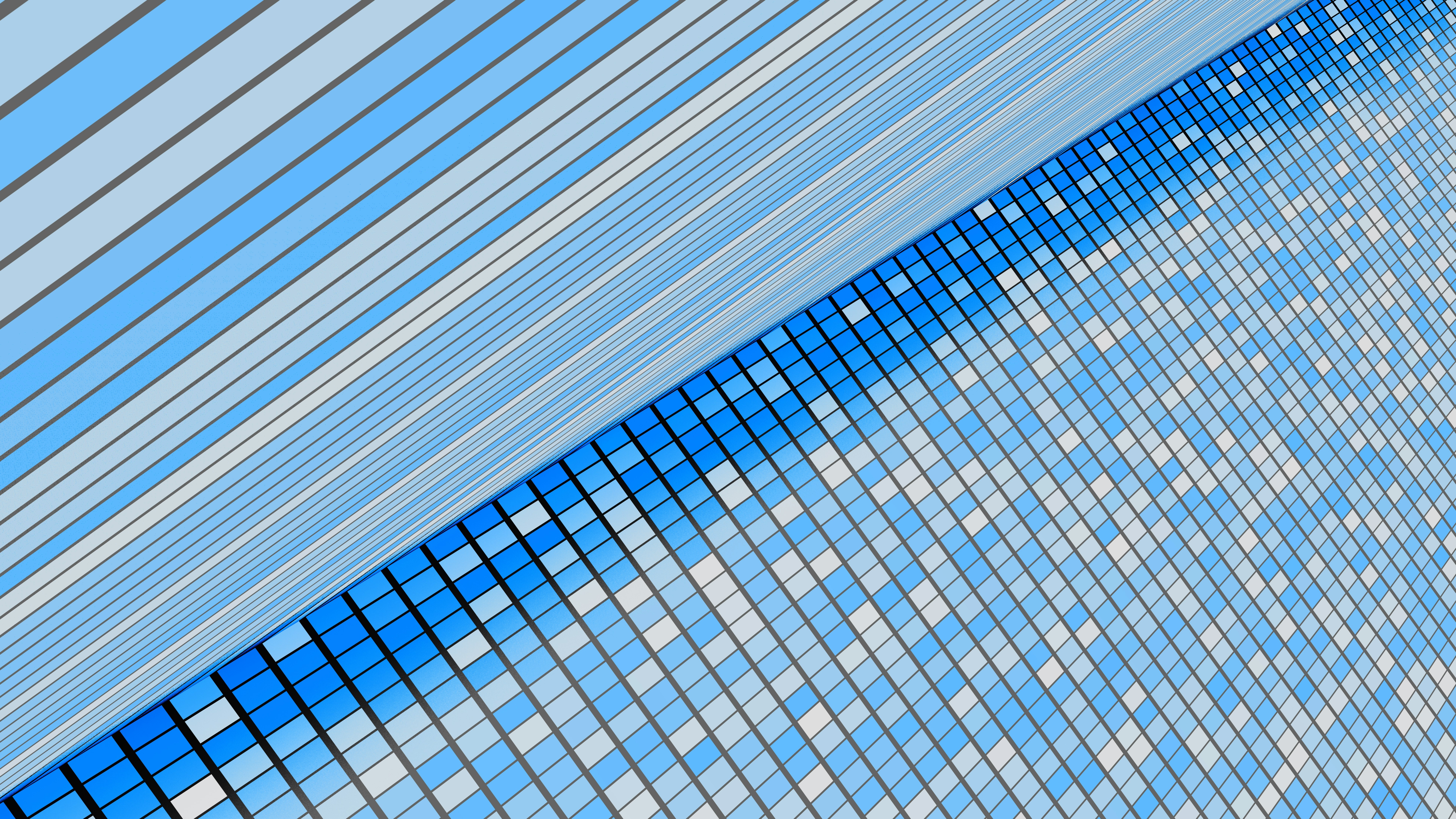 Blue and white abstract geometric pattern HD Wallpaper