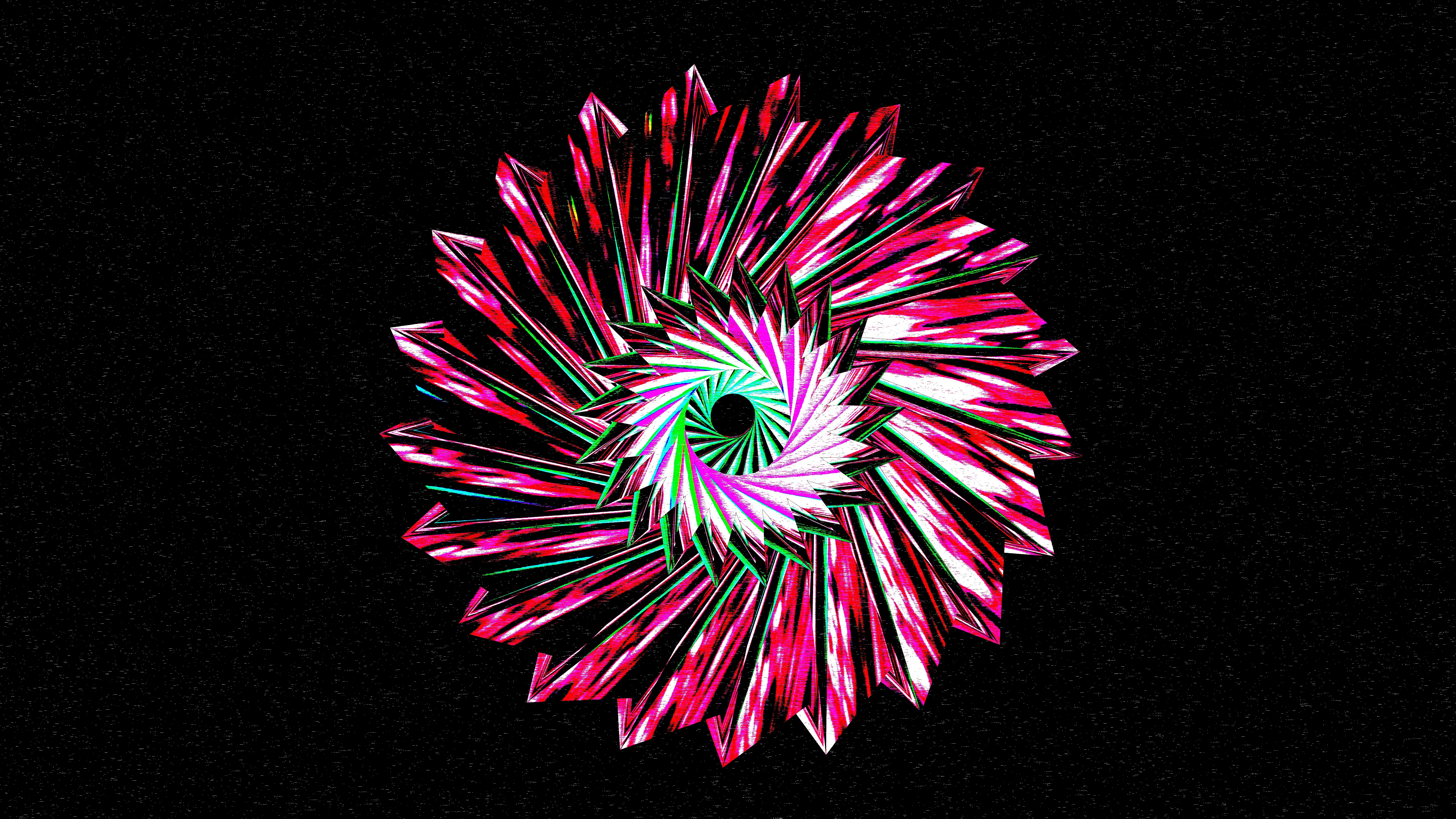 Abstract Floral Illustration on Dark Backdrop HD Wallpaper