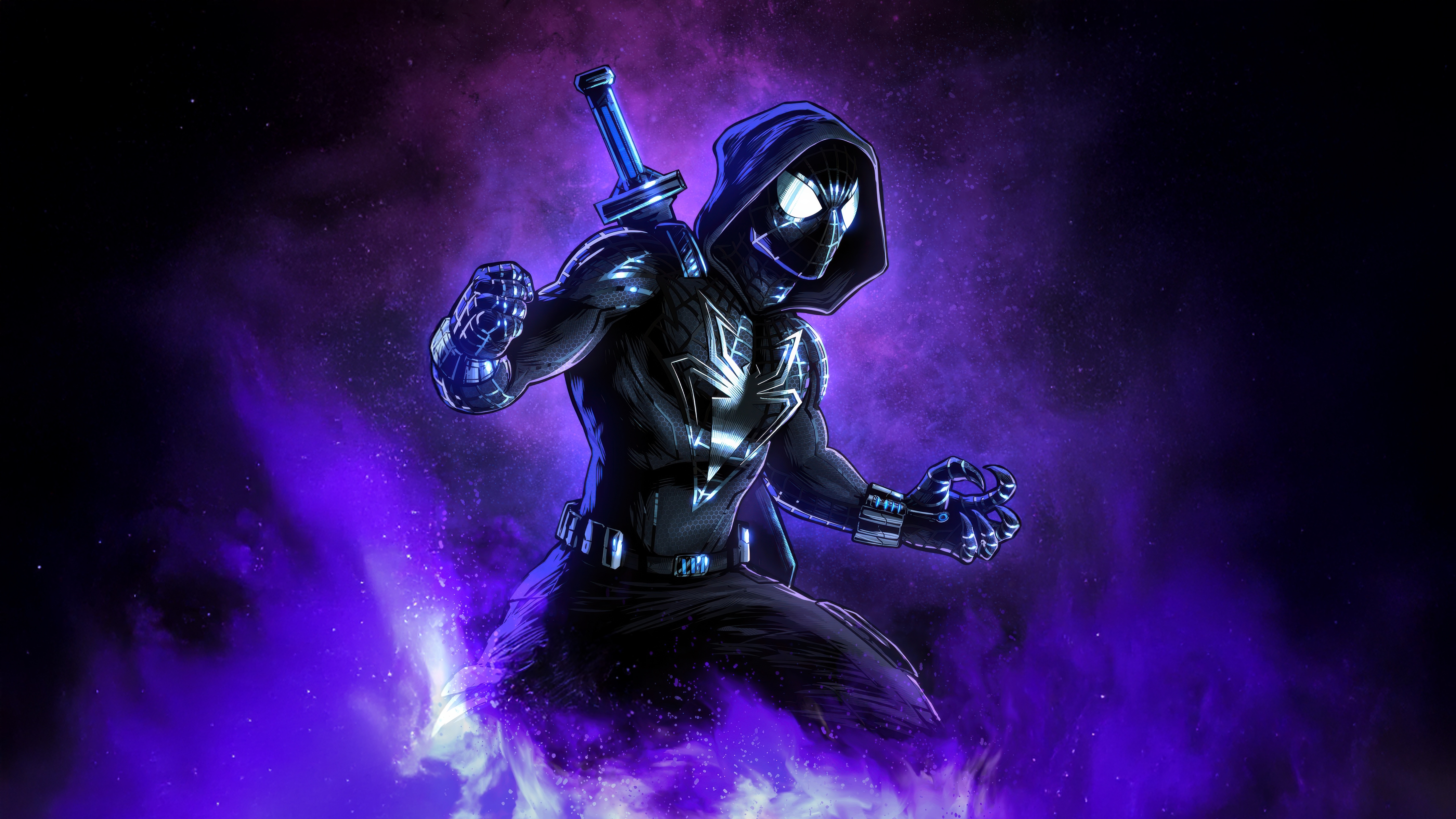 Spidersona Multiverse Hero with Sword HD Wallpaper