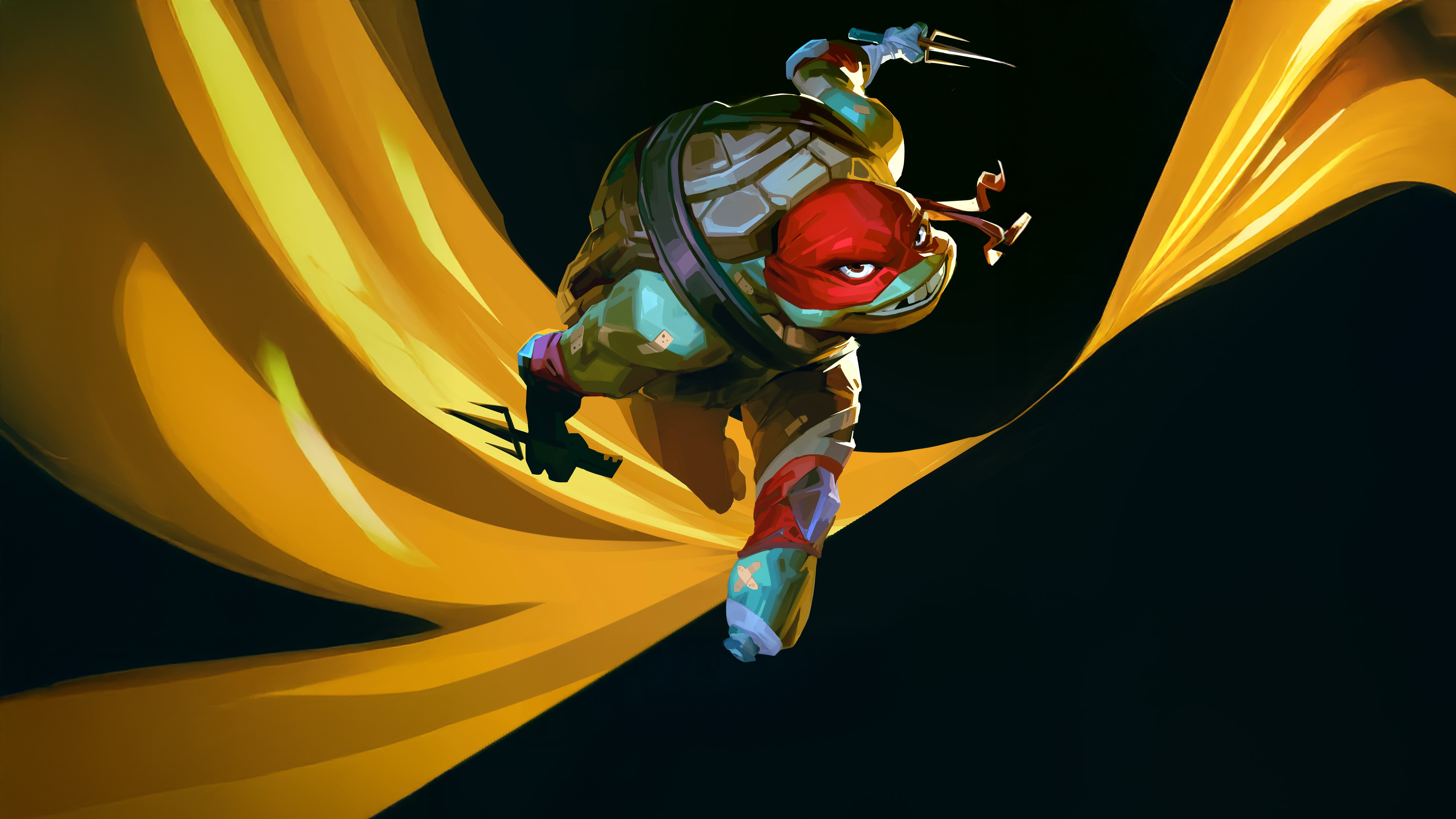 Raphael from Teenage Mutant Ninja Turtles in motion HD Wallpaper