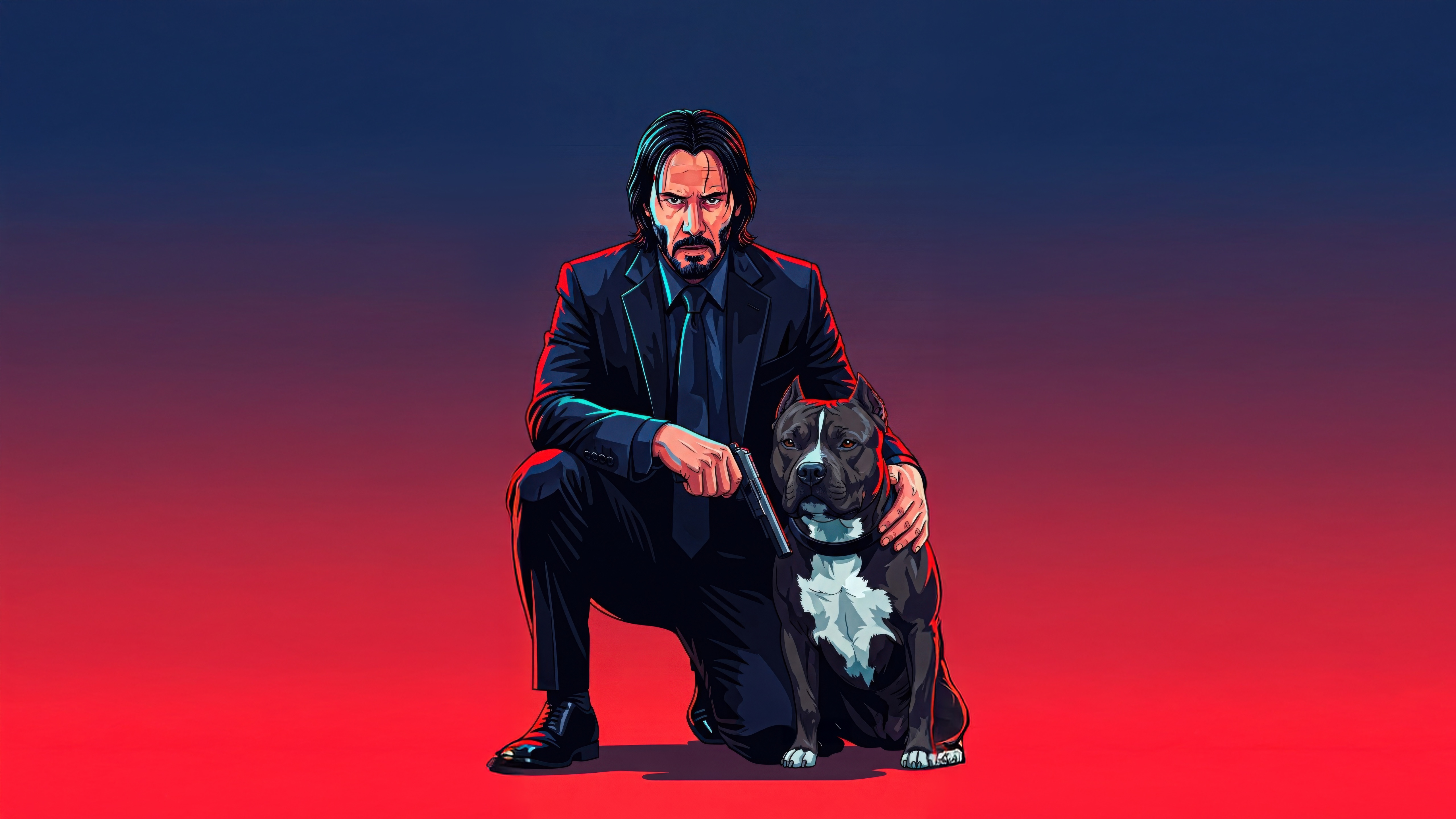 John Wick with his dog HD Wallpaper